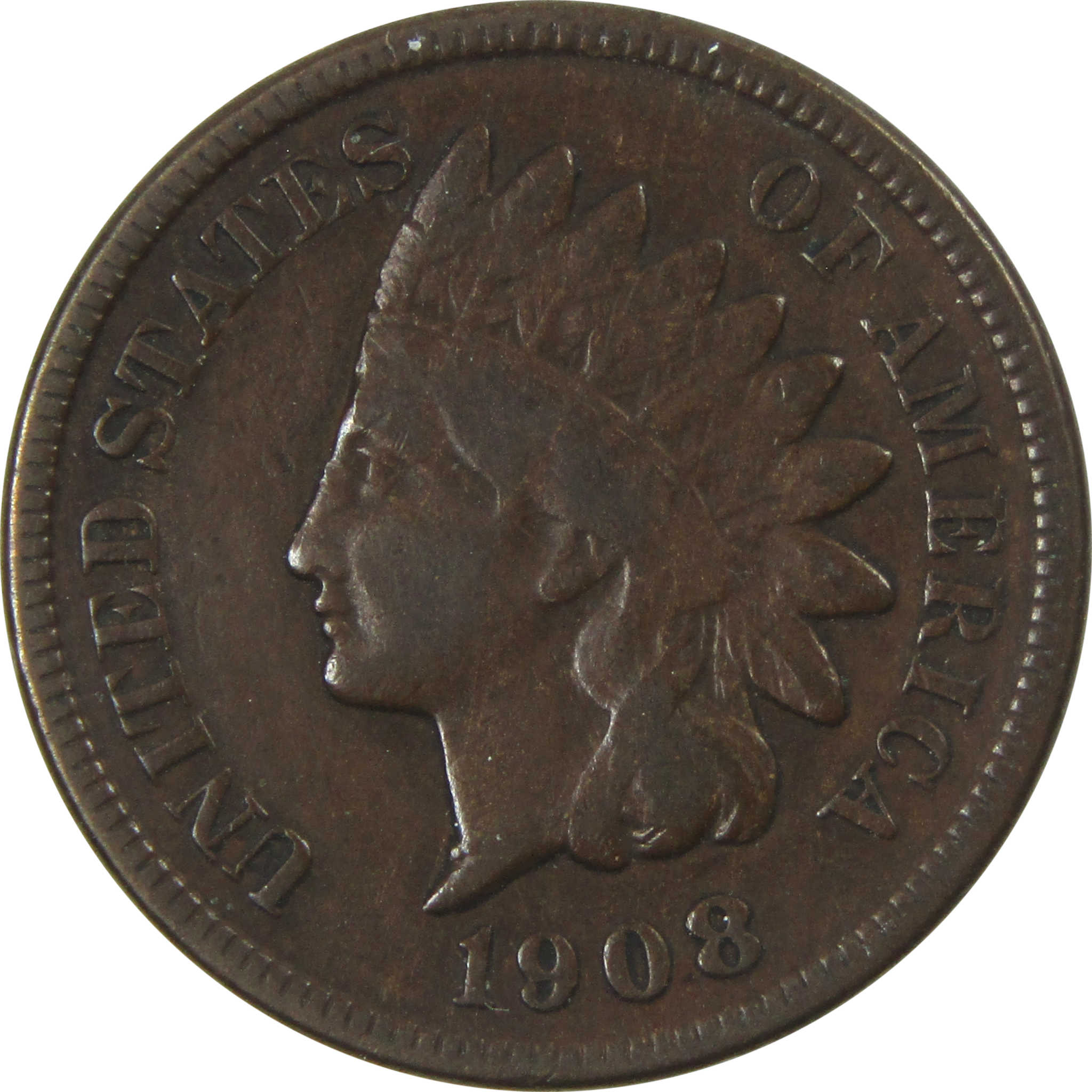 1908 S Indian Head Cent VG Very Good Penny 1c Coin SKU:I13943