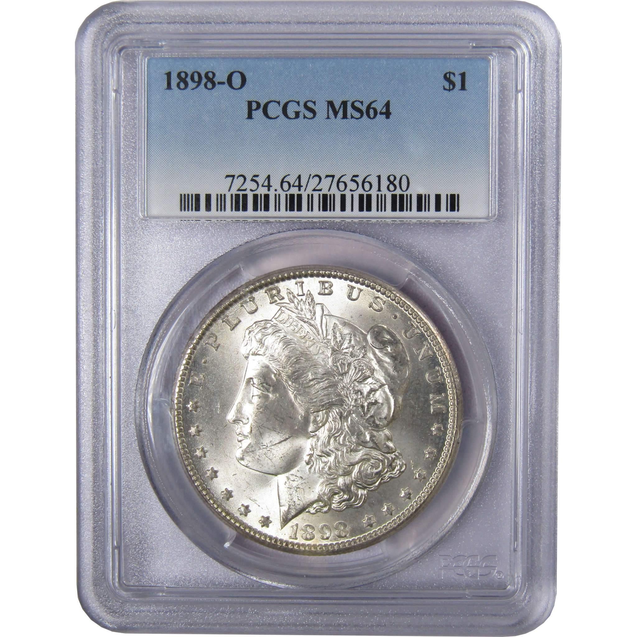 1898 O Morgan Dollar MS 64 PCGS Silver Uncirculated $1 Coin - Morgan coin - Morgan silver dollar - Morgan silver dollar for sale - Profile Coins &amp; Collectibles