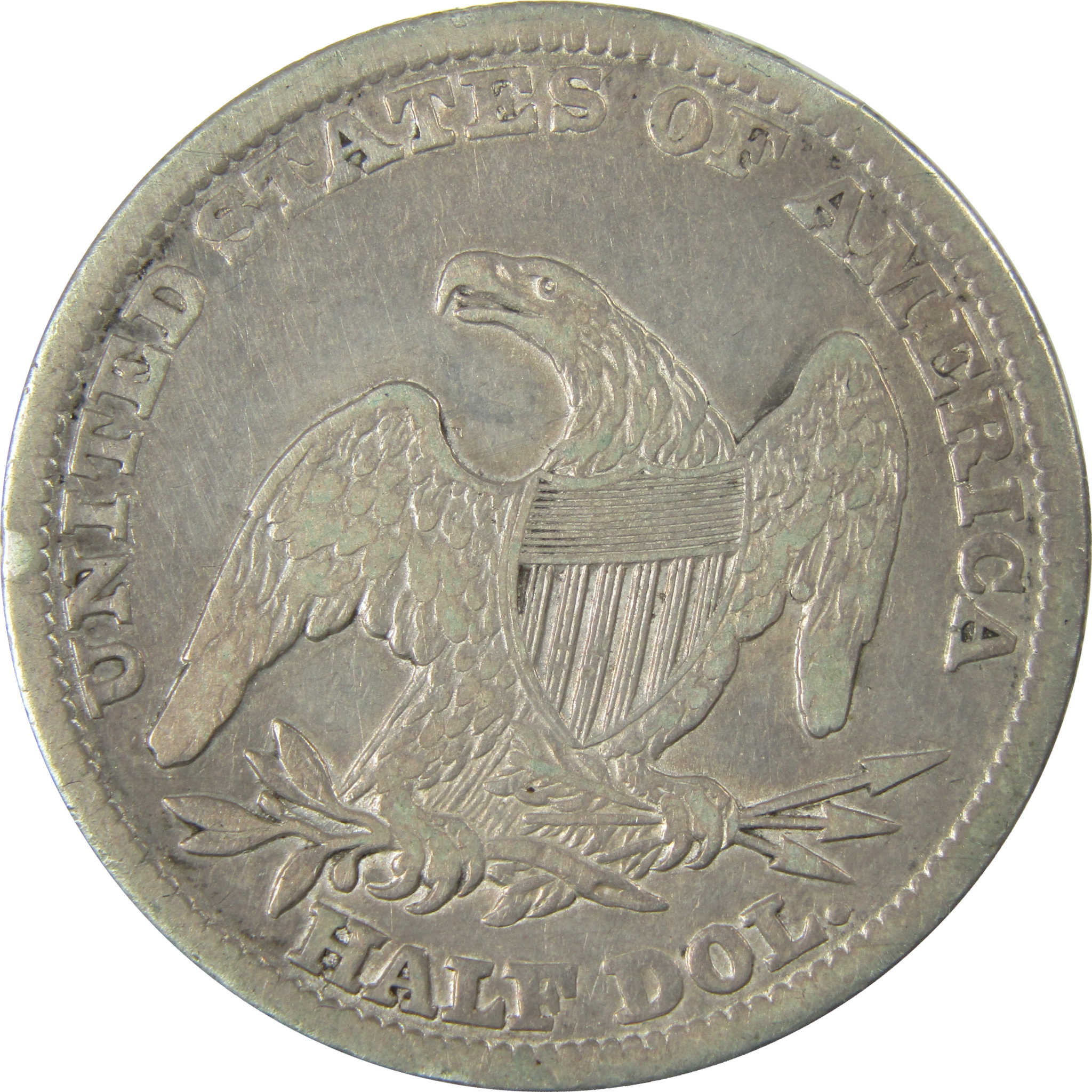 1839 Large Letters Capped Bust Silver 50c F Fine Details SKU:CP1496