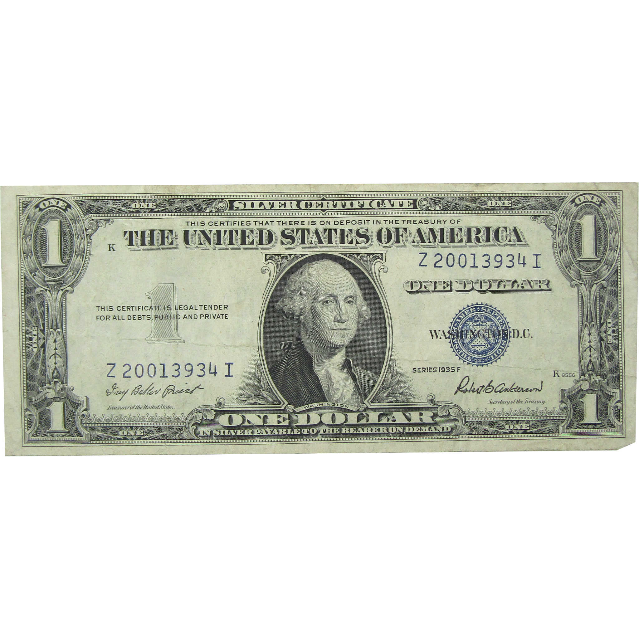 1935 F $1 Small Size Silver Certificate VF Very Fine Currency