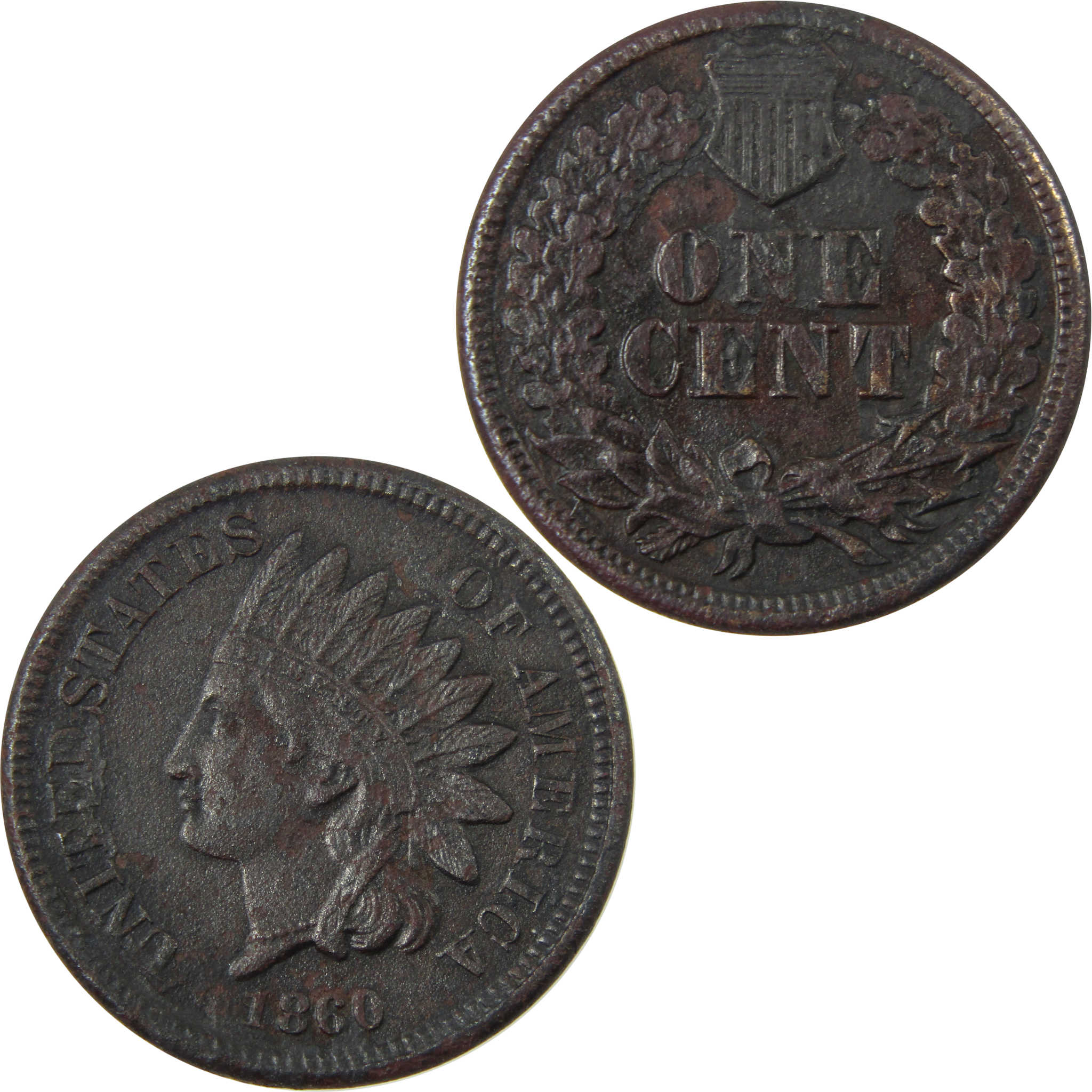 1860 Indian Head Cent XF EF Extremely Fine Details Penny SKU:CP1245