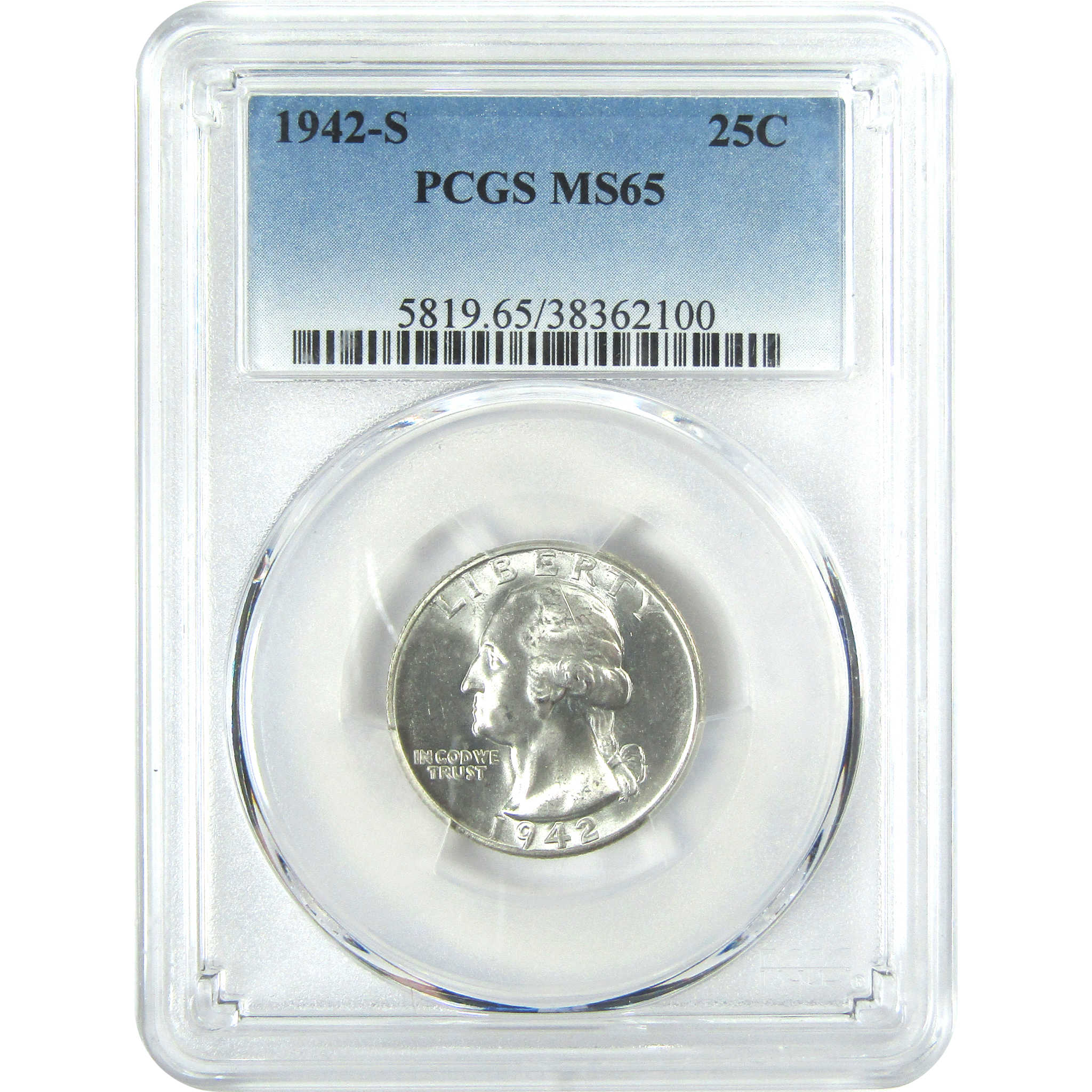 1942 S Washington Quarter MS 65 PCGS Silver 25c Uncirculated Coin