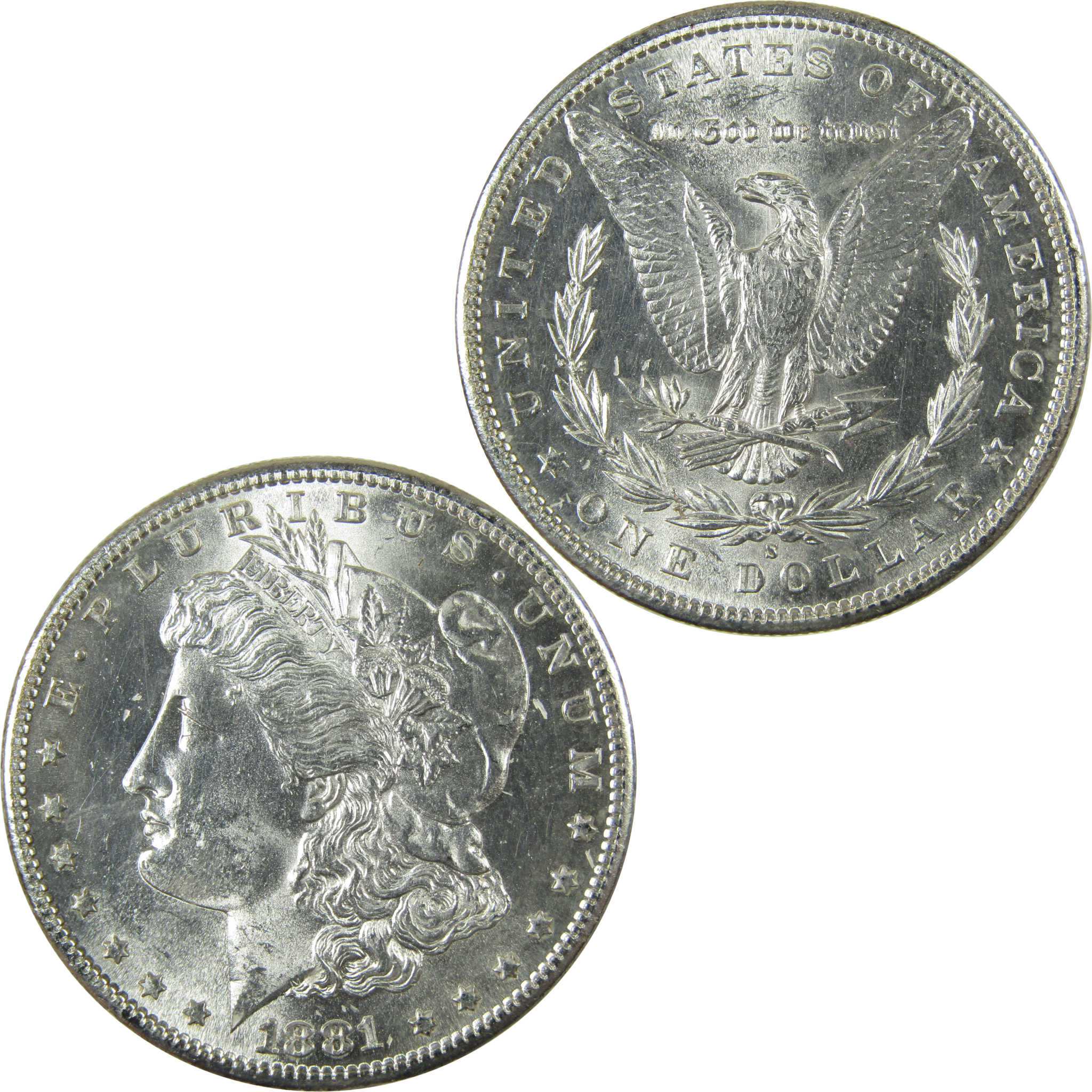 1881 S Morgan Silver Dollar Uncirculated Mint State $1 Coin SKU:I27073