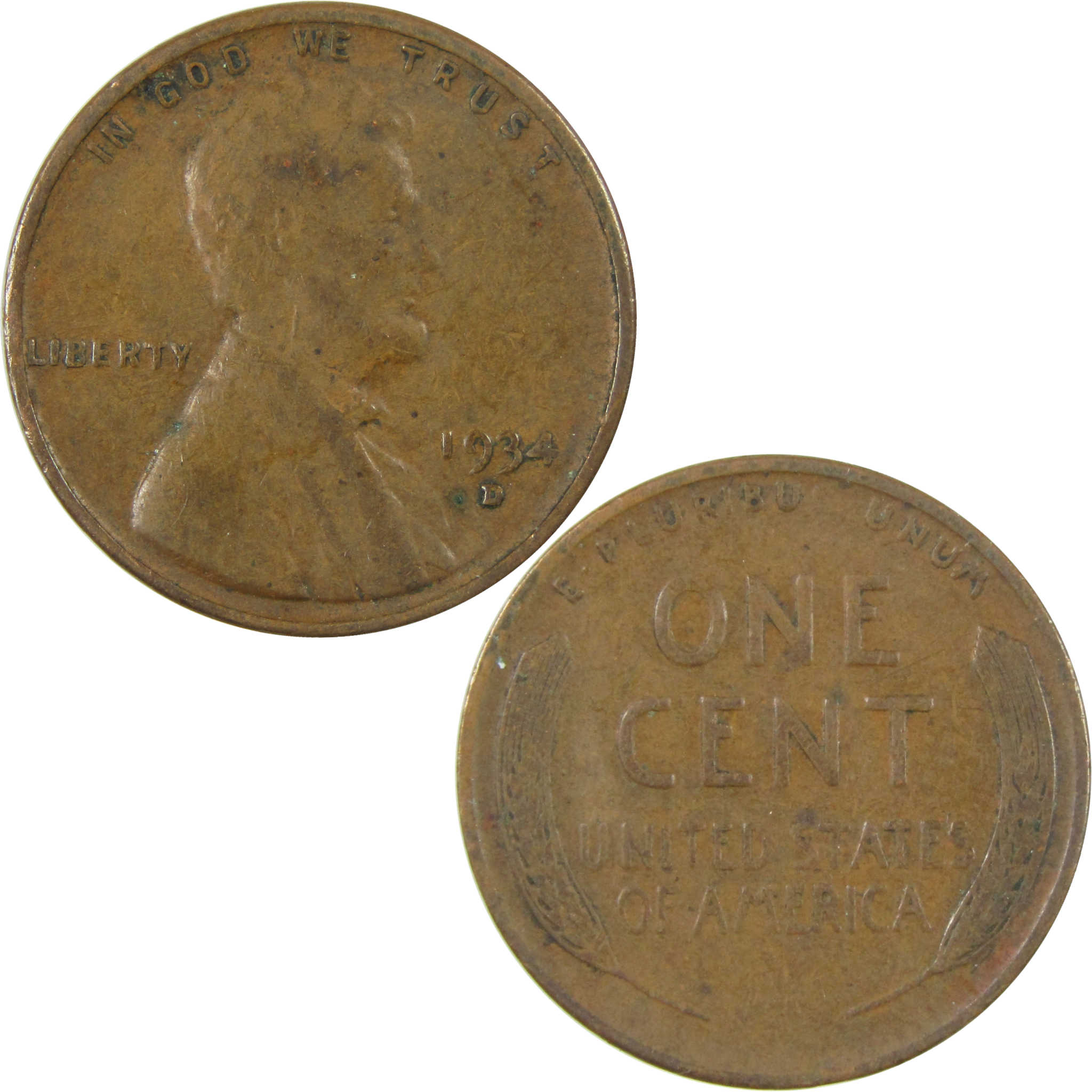 1934 D Lincoln Wheat Cent VF Very Fine Penny 1c Coin SKU:I26786