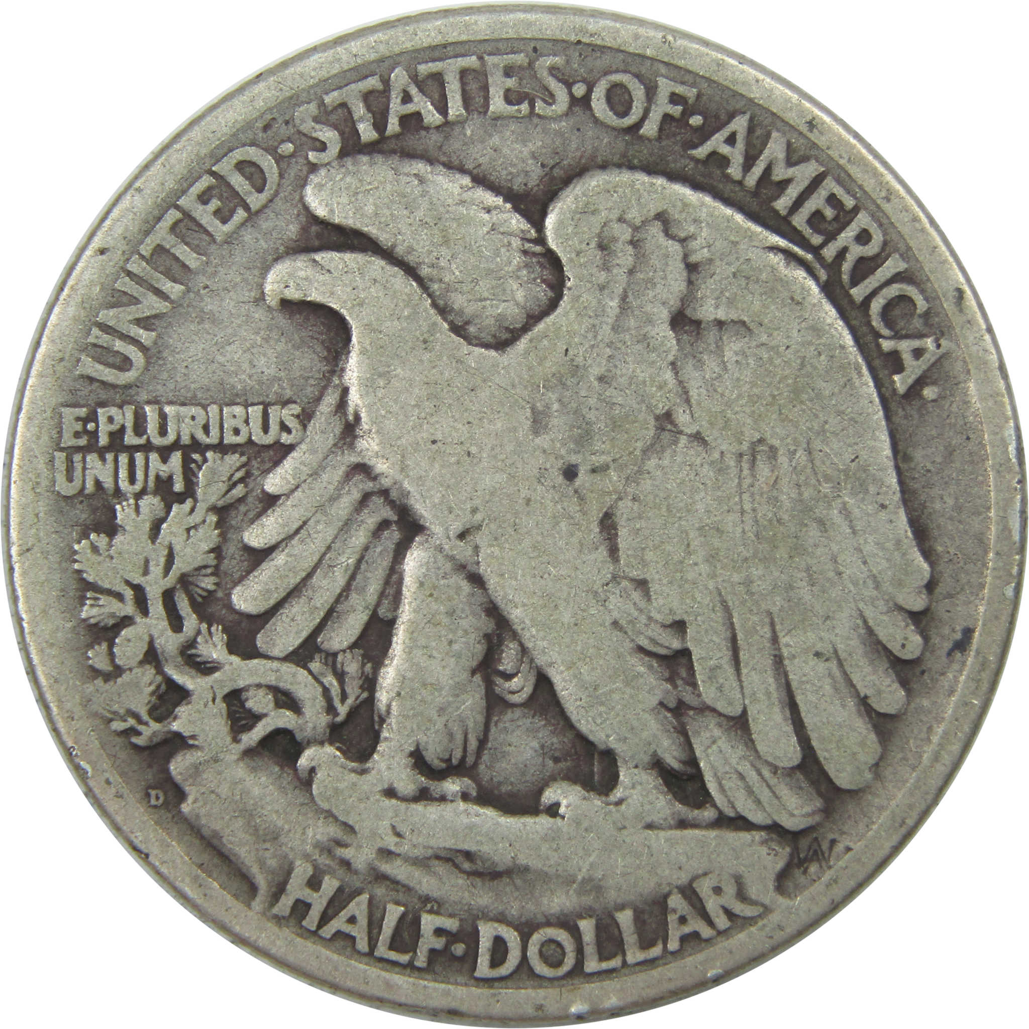 1918 D Liberty Walking Half Dollar VG Very Good Silver 50c SKU:I15270