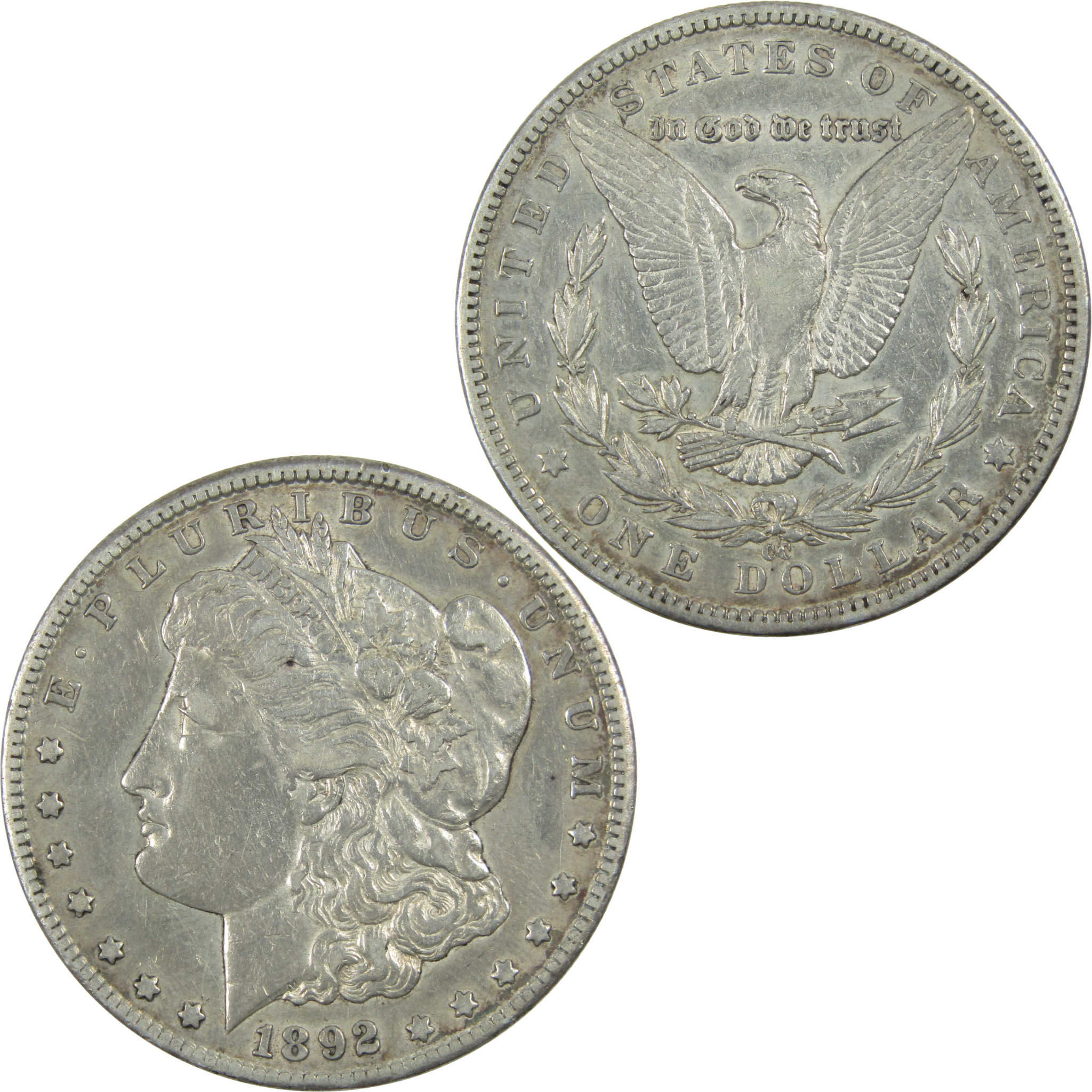 1892 CC Morgan Dollar XF EF Extremely Fine Details Silver SKU:I13070 - Morgan coin - Morgan silver dollar - Morgan silver dollar for sale - Profile Coins &amp; Collectibles