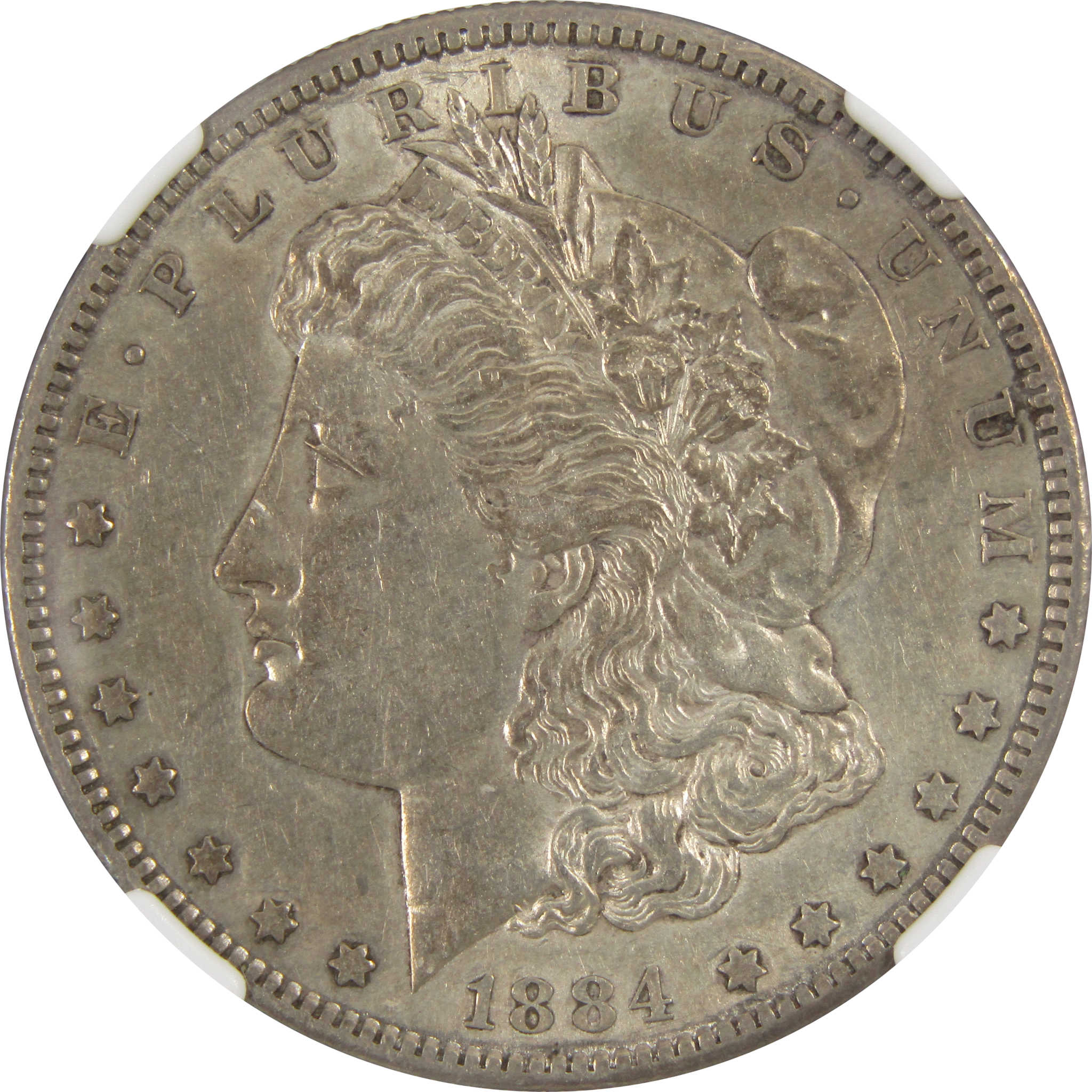 1884 S Morgan Dollar AU 53 NGC 90% Silver $1 Coin SKU:I8443 - Morgan coin - Morgan silver dollar - Morgan silver dollar for sale - Profile Coins &amp; Collectibles