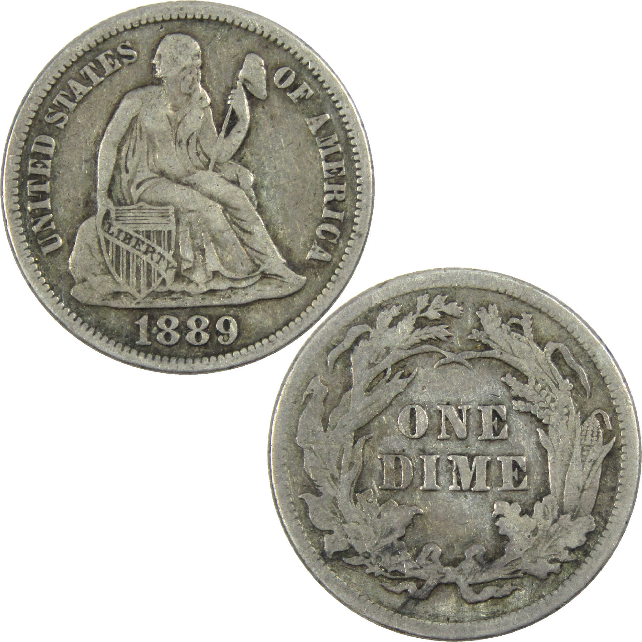 1889 Seated Liberty Dime VF Very Fine Silver 10c Coin SKU:I12339