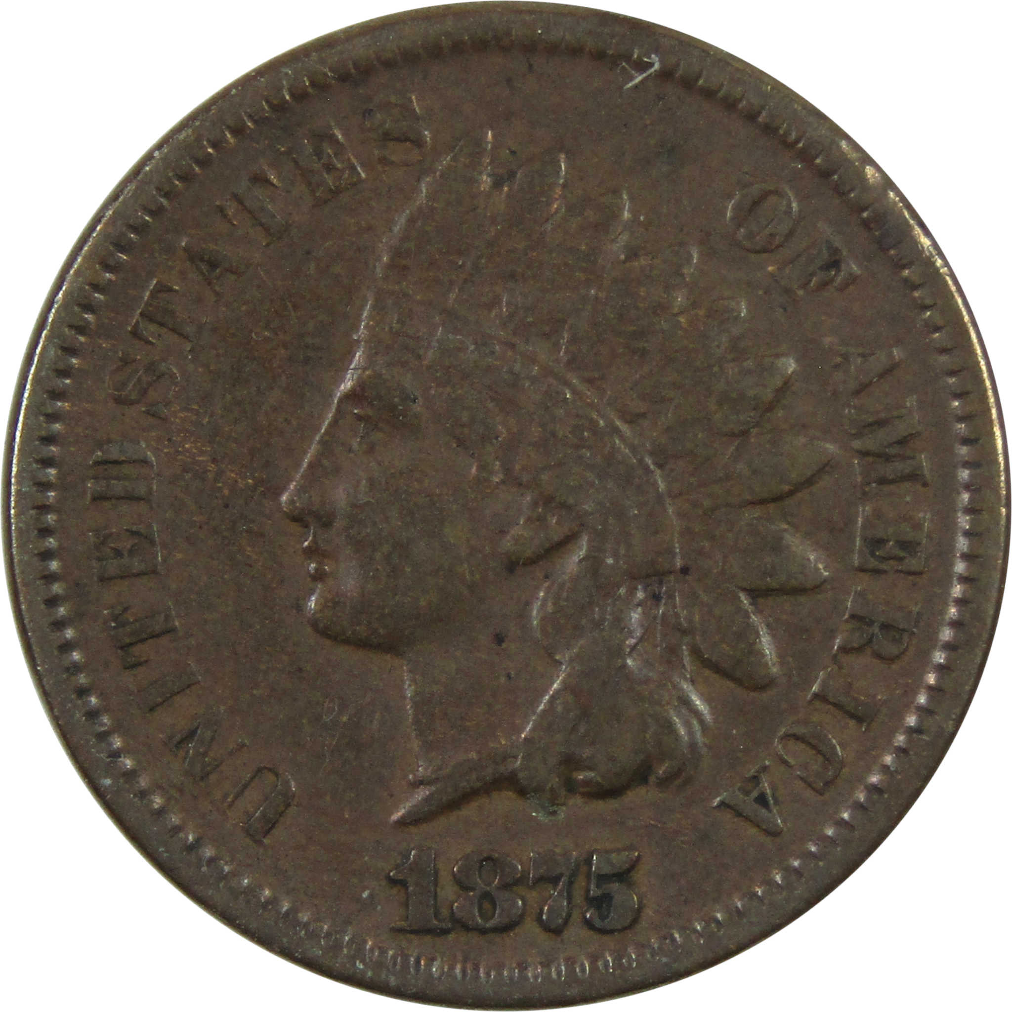 1875 Indian Head Cent VF Very Fine Penny 1c Coin SKU:I14237