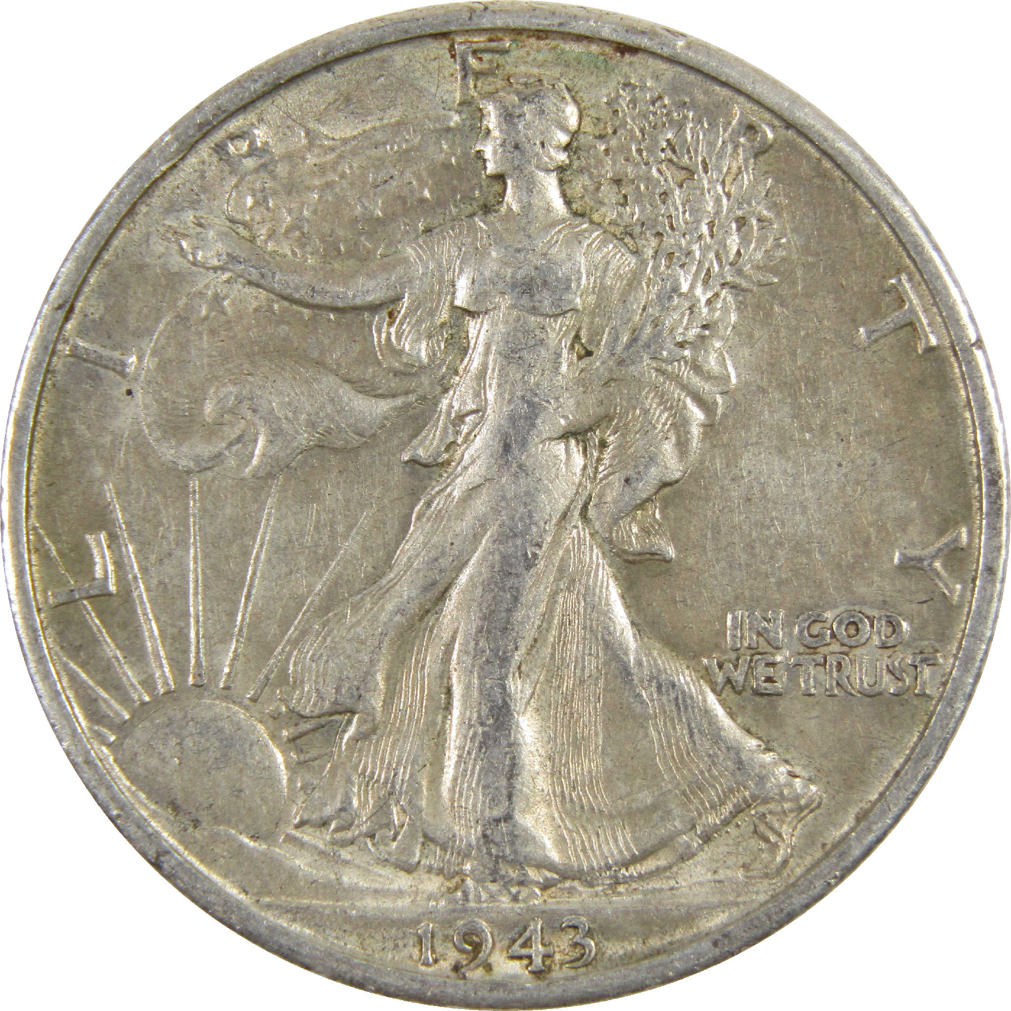 1943 S Liberty Walking Half Dollar XF EF Extremely Fine Silver 50c