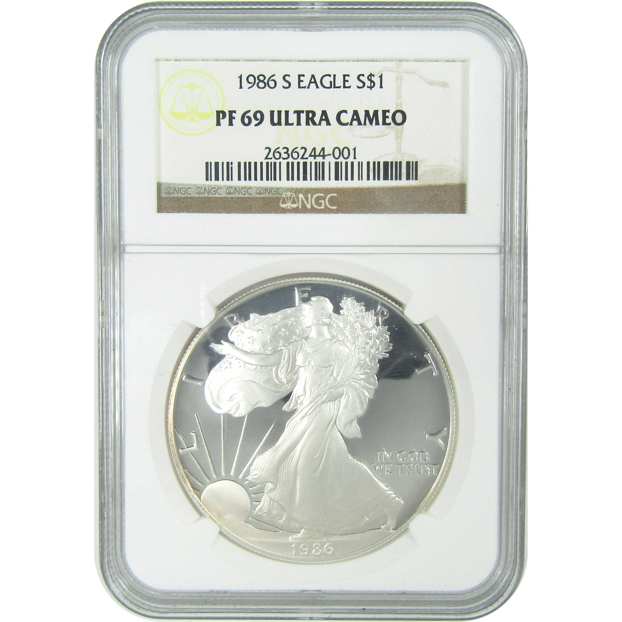 1986 S American Silver Eagle PF 69 UCAM NGC Proof $1 SKU:CPC9558