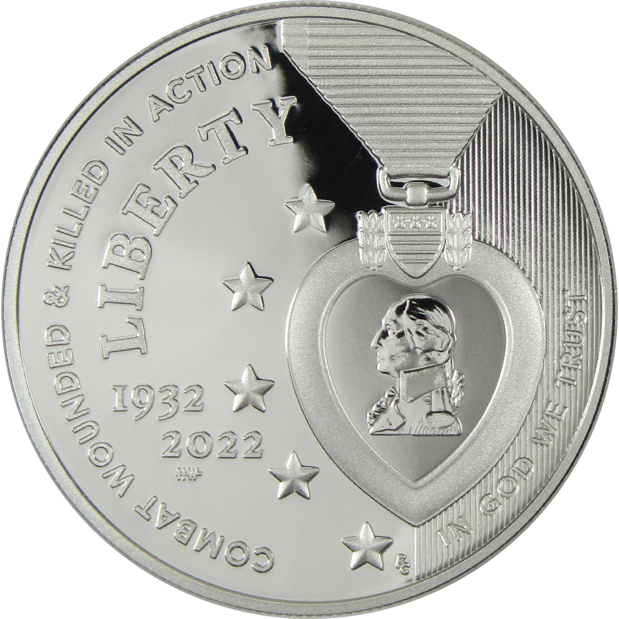 2022 W National Purple Heart Commemorative Silver Dollar Proof $1 Coin