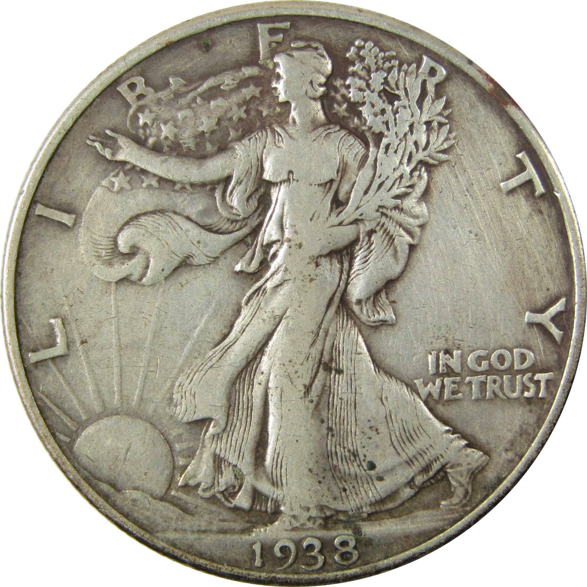 1938 D Liberty Walking Silver 50c VF Very Fine Details SKU:CP1459