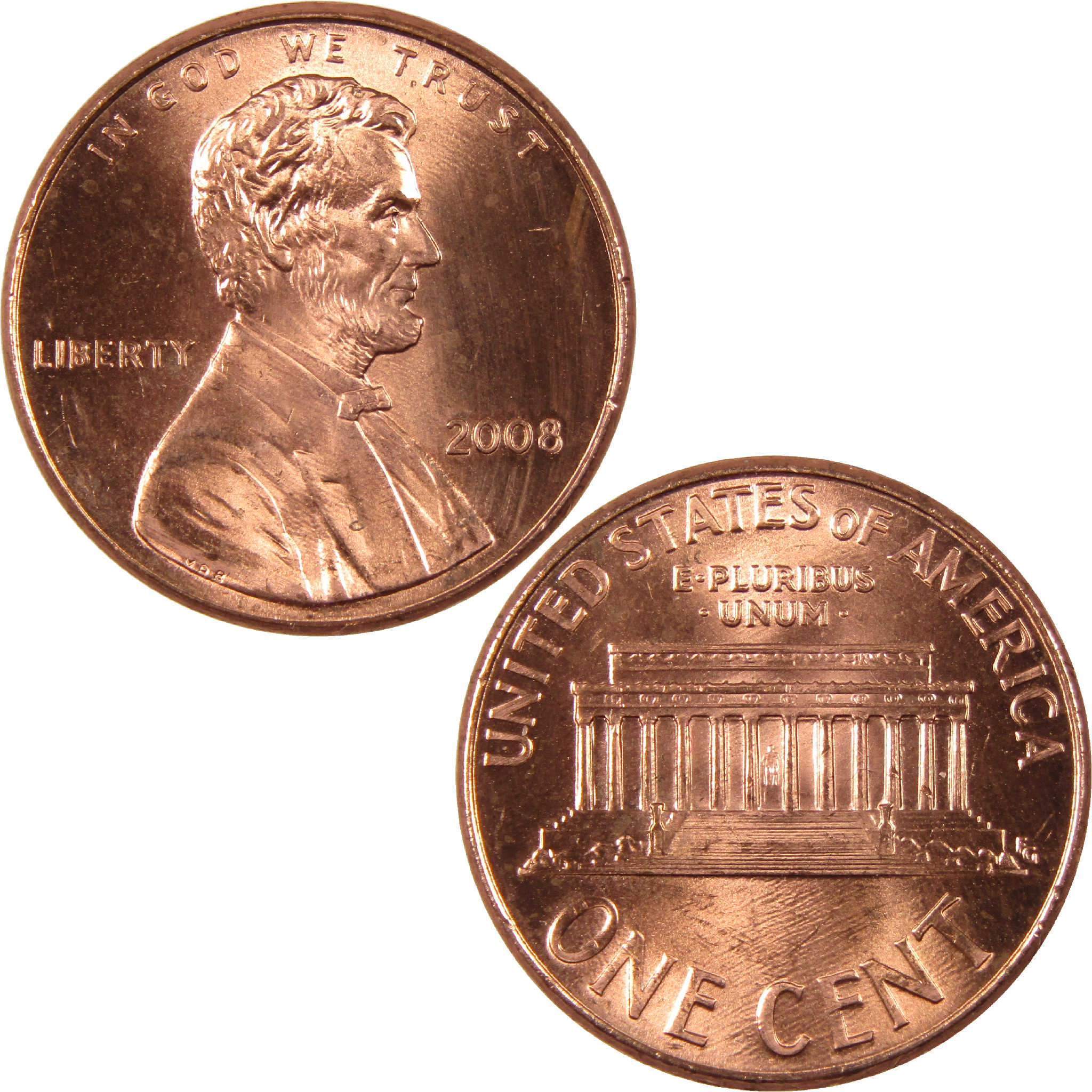 2008 Lincoln Memorial Cent BU Uncirculated Penny 1c Coin