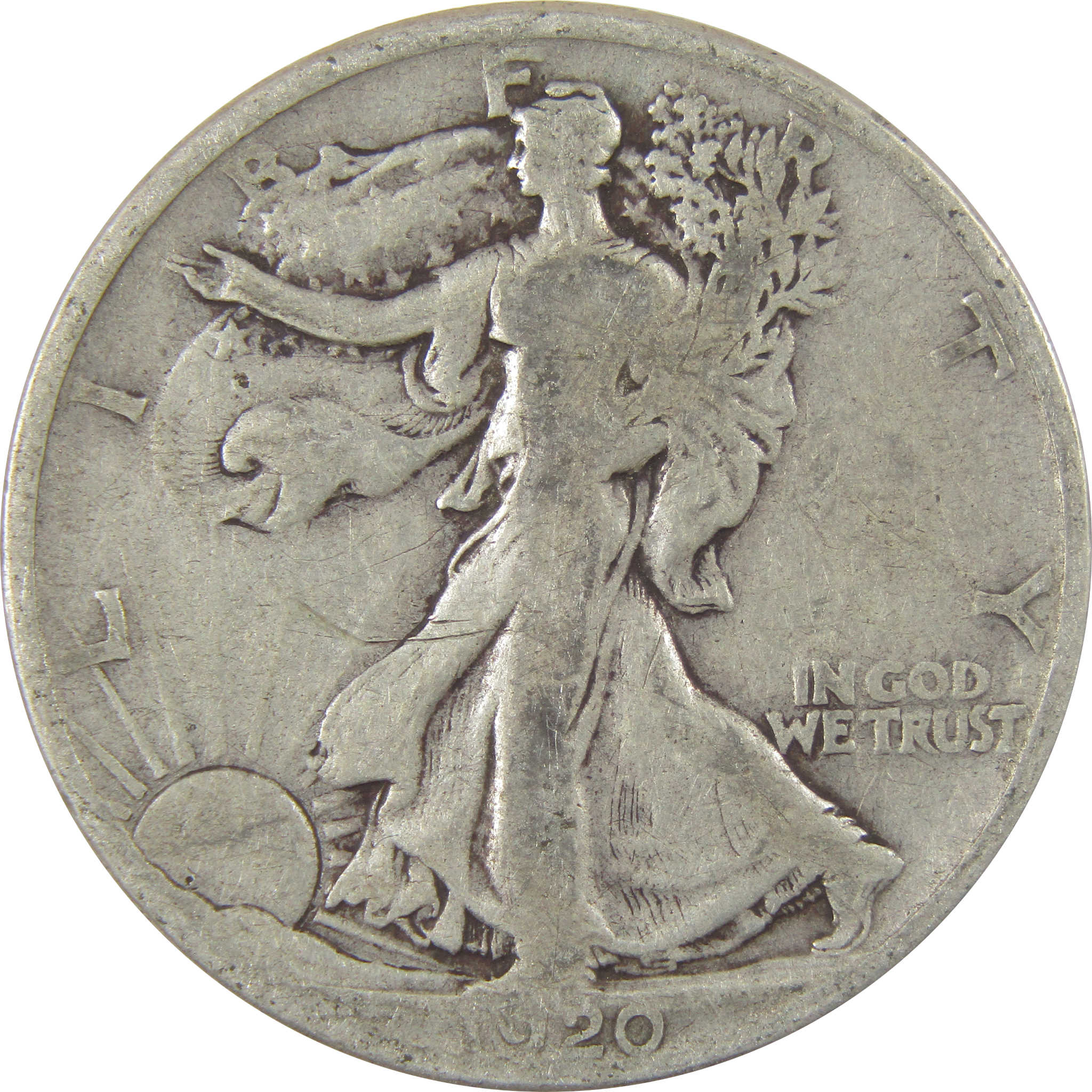 1920 D Liberty Walking Silver Half Dollar VG Very Good Coin SKU:I24150