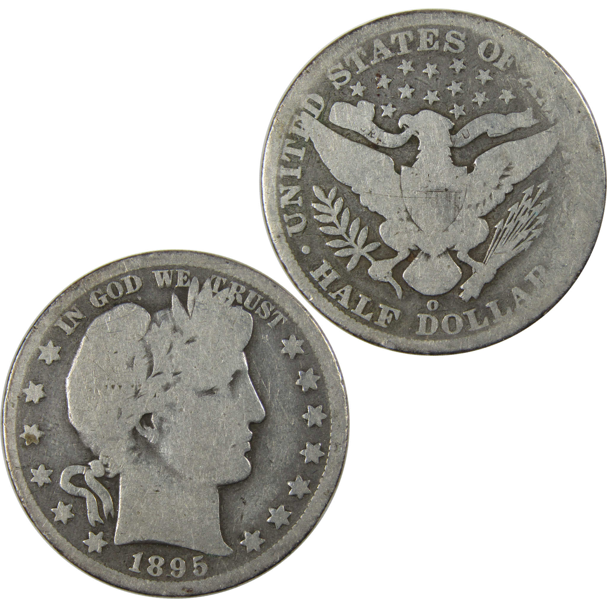 1895 O Barber Half Dollar AG About Good Silver 50c Coin SKU:I23721