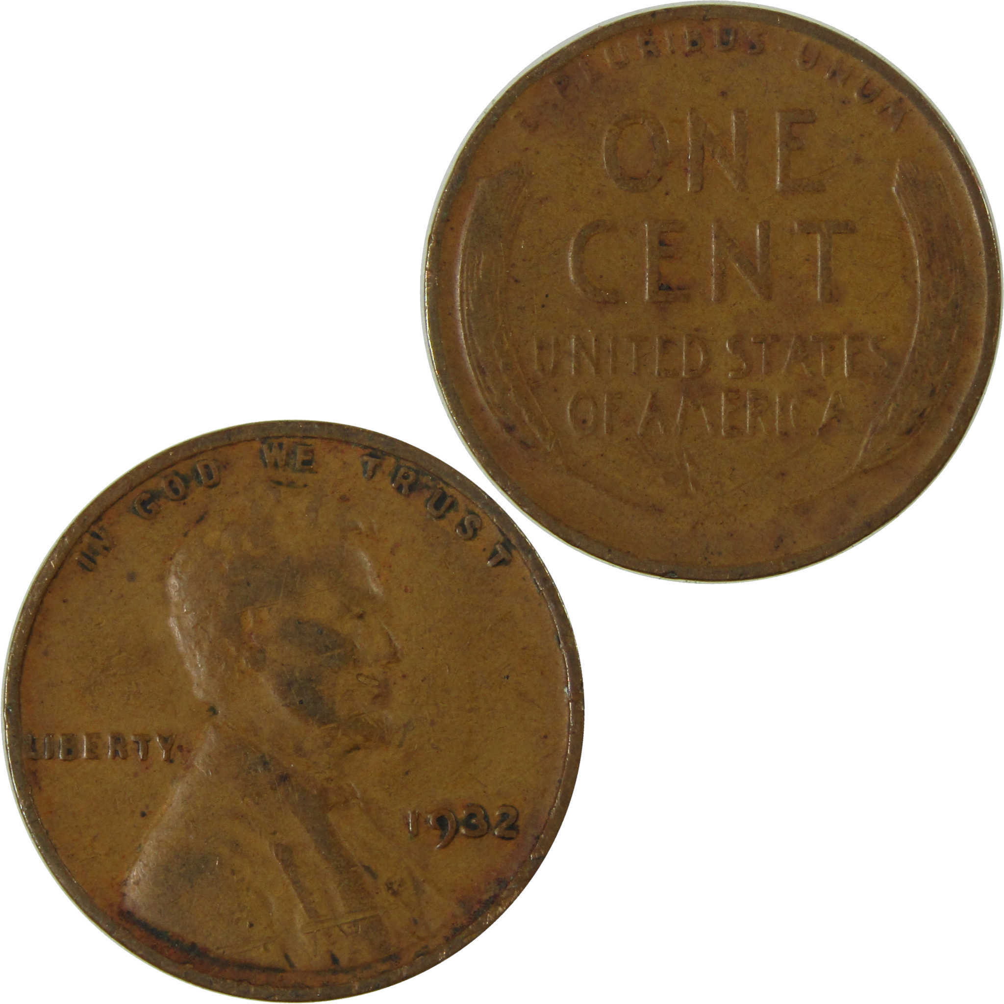 1932 Lincoln Wheat Cent F Fine Penny 1c Coin Collectible SKU:I26768