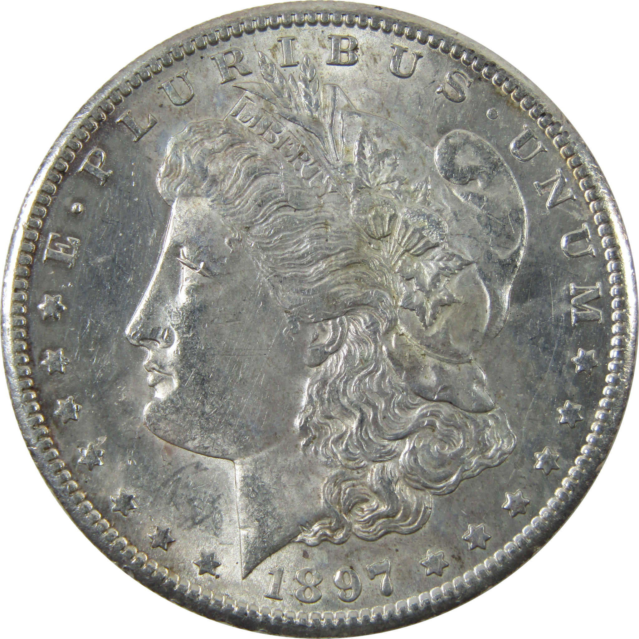 1897 S Morgan Dollar AU About Uncirculated Silver $1 Coin SKU:I14206 - Morgan coin - Morgan silver dollar - Morgan silver dollar for sale - Profile Coins &amp; Collectibles