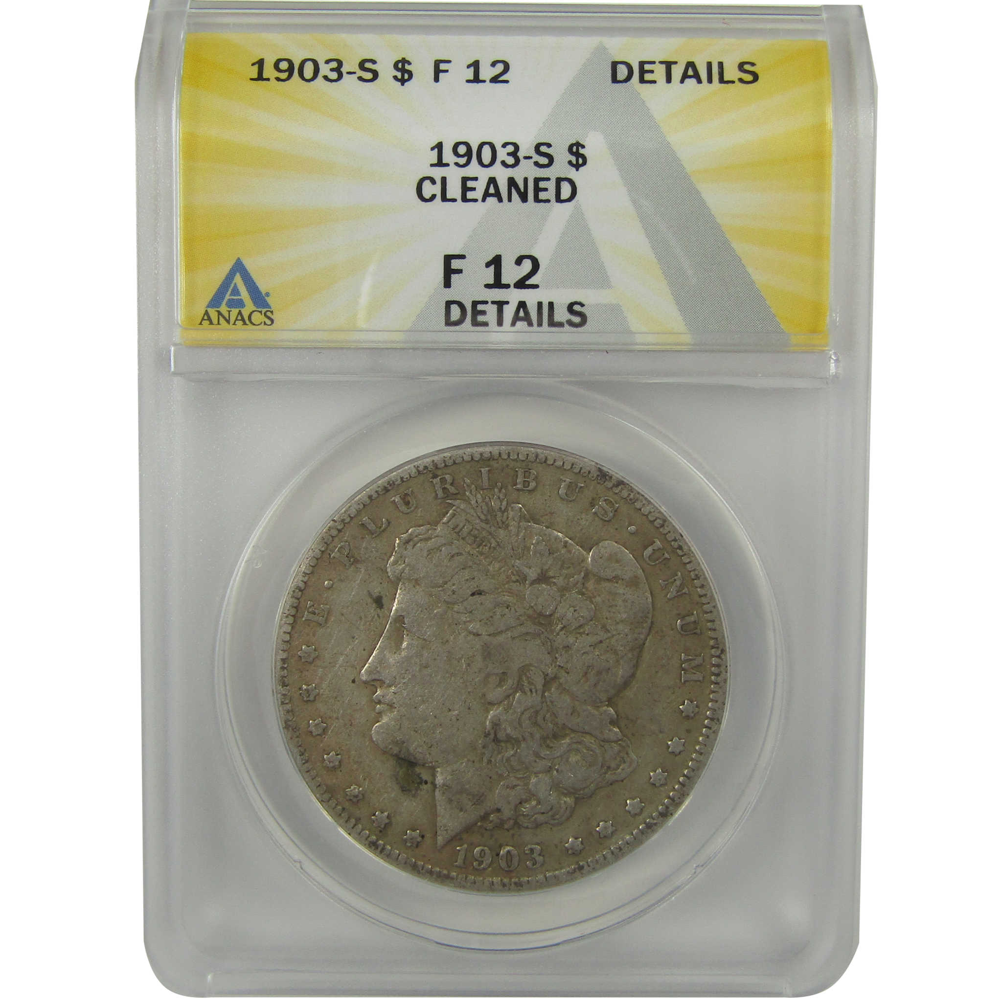 1903 S Morgan Dollar F 12 Details ANACS Silver $1 Coin SKU:I22354 - Morgan coin - Morgan silver dollar - Morgan silver dollar for sale - Profile Coins &amp; Collectibles