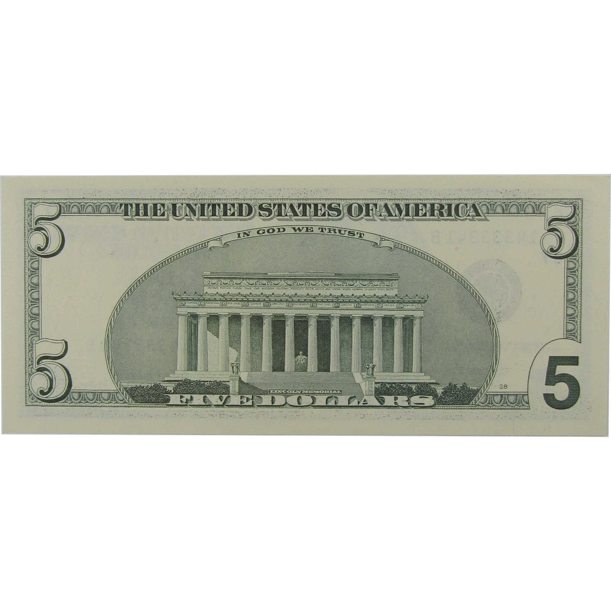 $5 Federal Reserve Quad Center Radar Note Choice Crisp Uncirculated