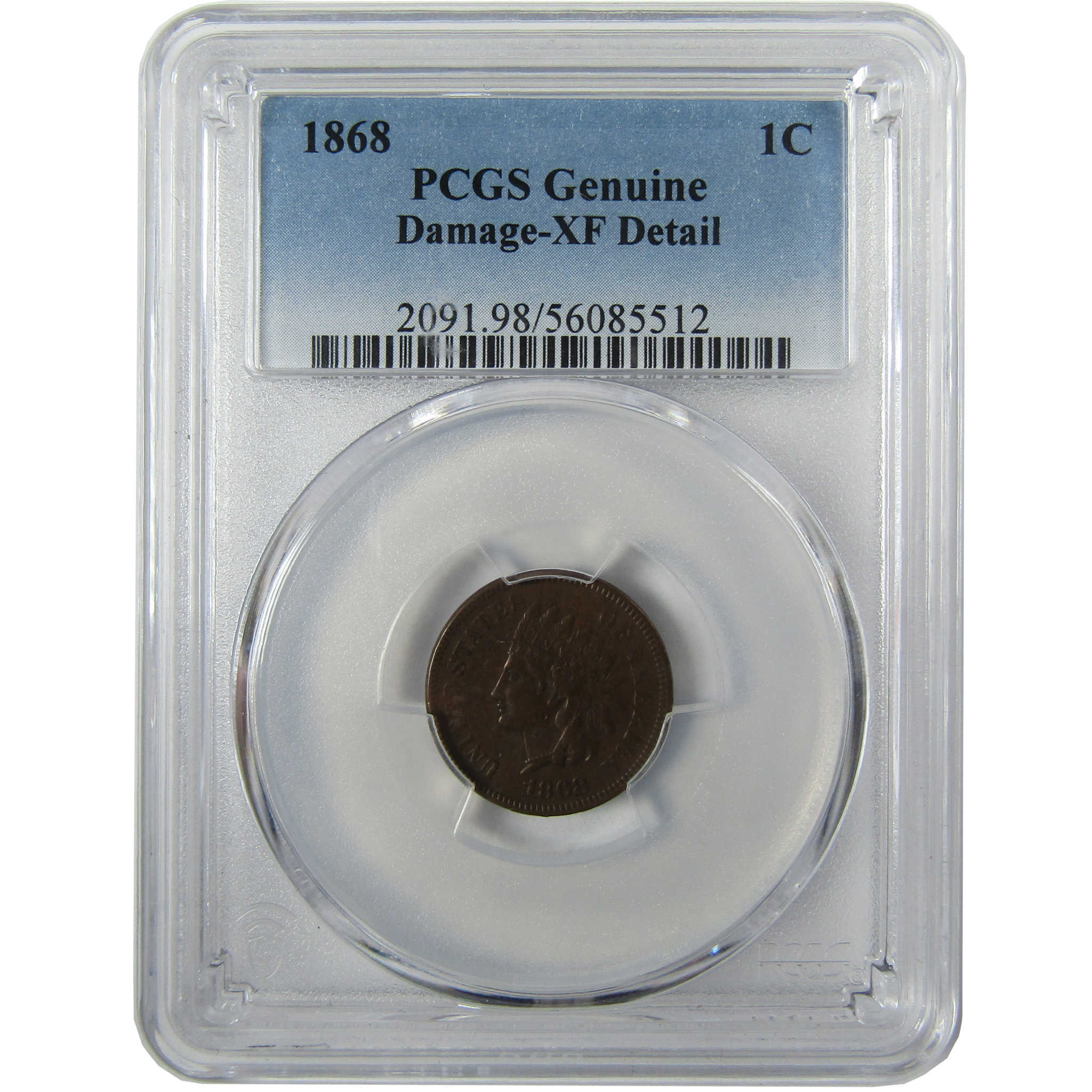 1868 Indian Head Cent XF EF Extremely Fine Details PCGS SKU:I27492