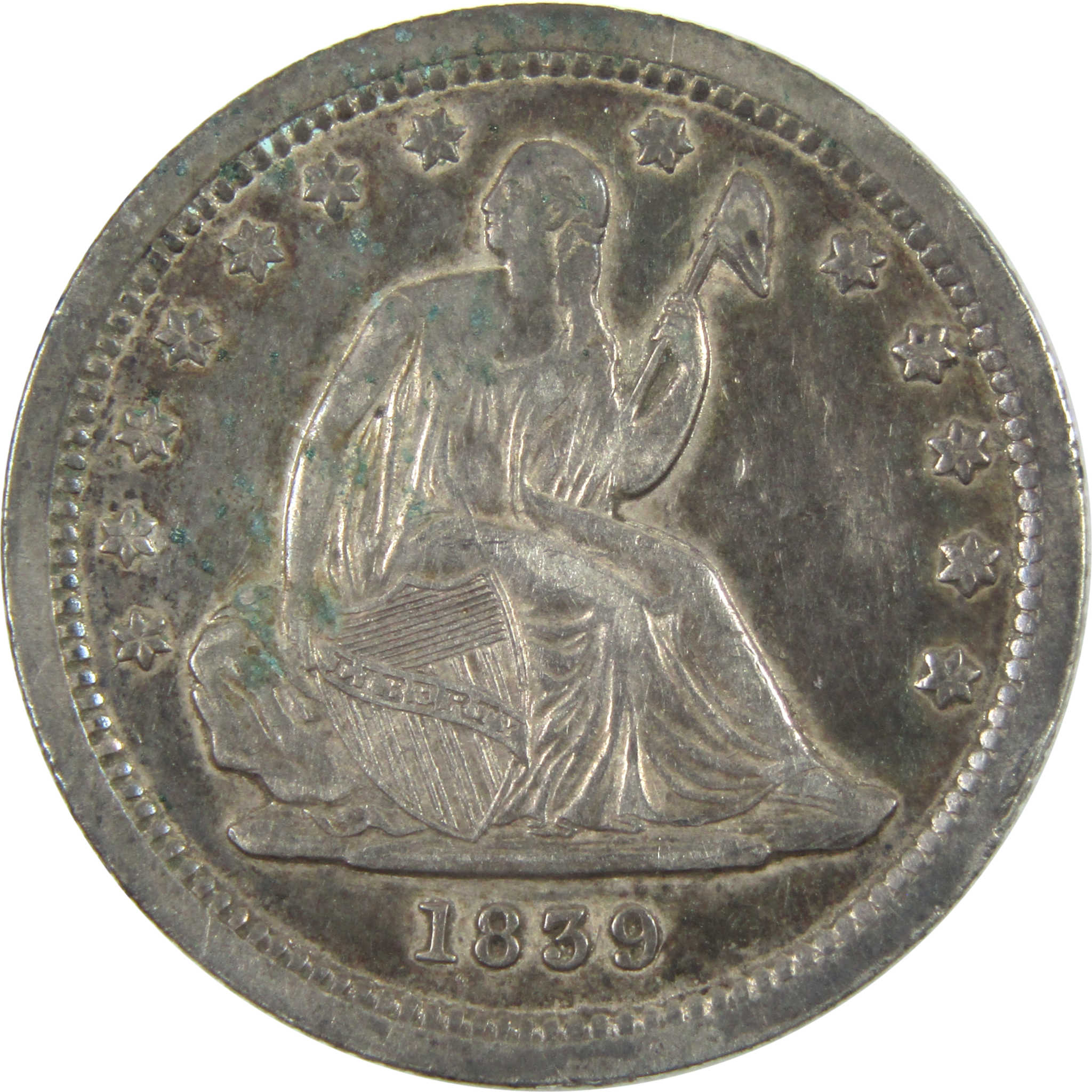 1839 Seated Liberty Quarter XF EF Extremely Fine Silver 25c SKU:I14695