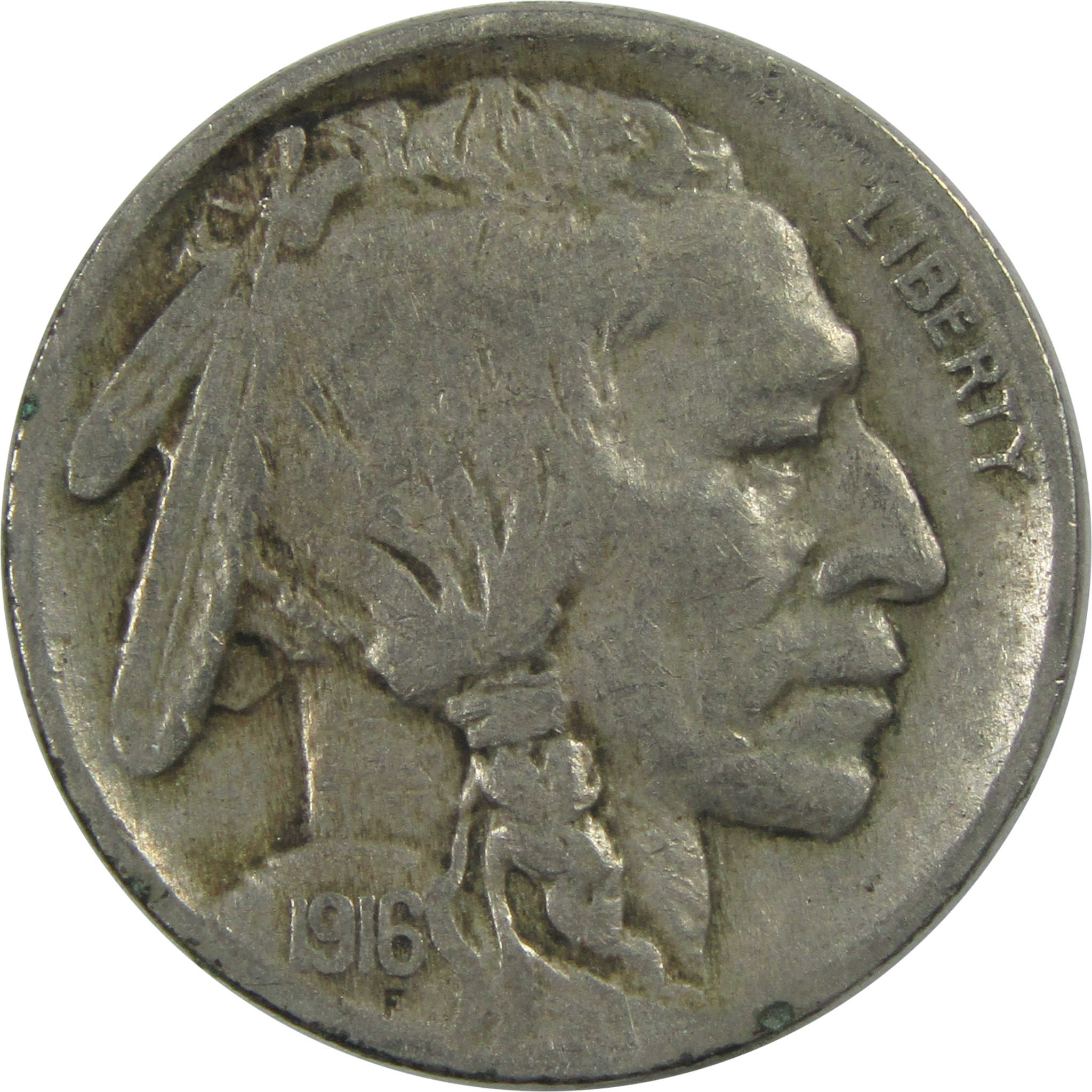 1916 Indian Head Buffalo Nickel F Fine 5c Coin SKU:I15499