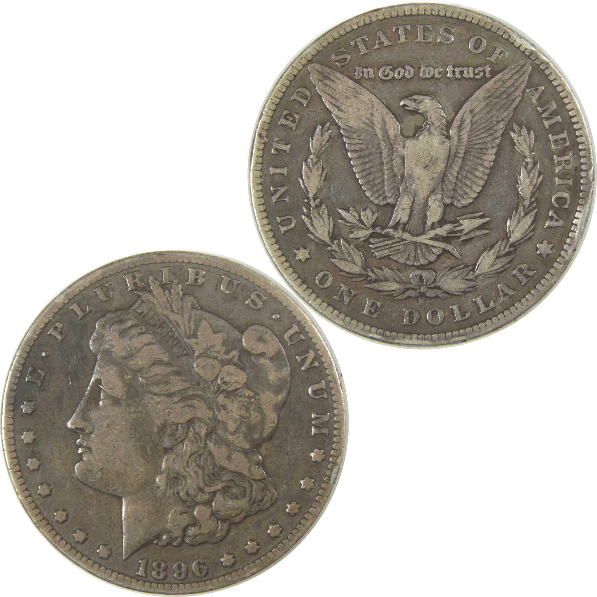 1896 S Morgan Dollar F Fine Details Silver $1 Coin SKU:CPC0976 - Morgan coin - Morgan silver dollar - Morgan silver dollar for sale - Profile Coins &amp; Collectibles