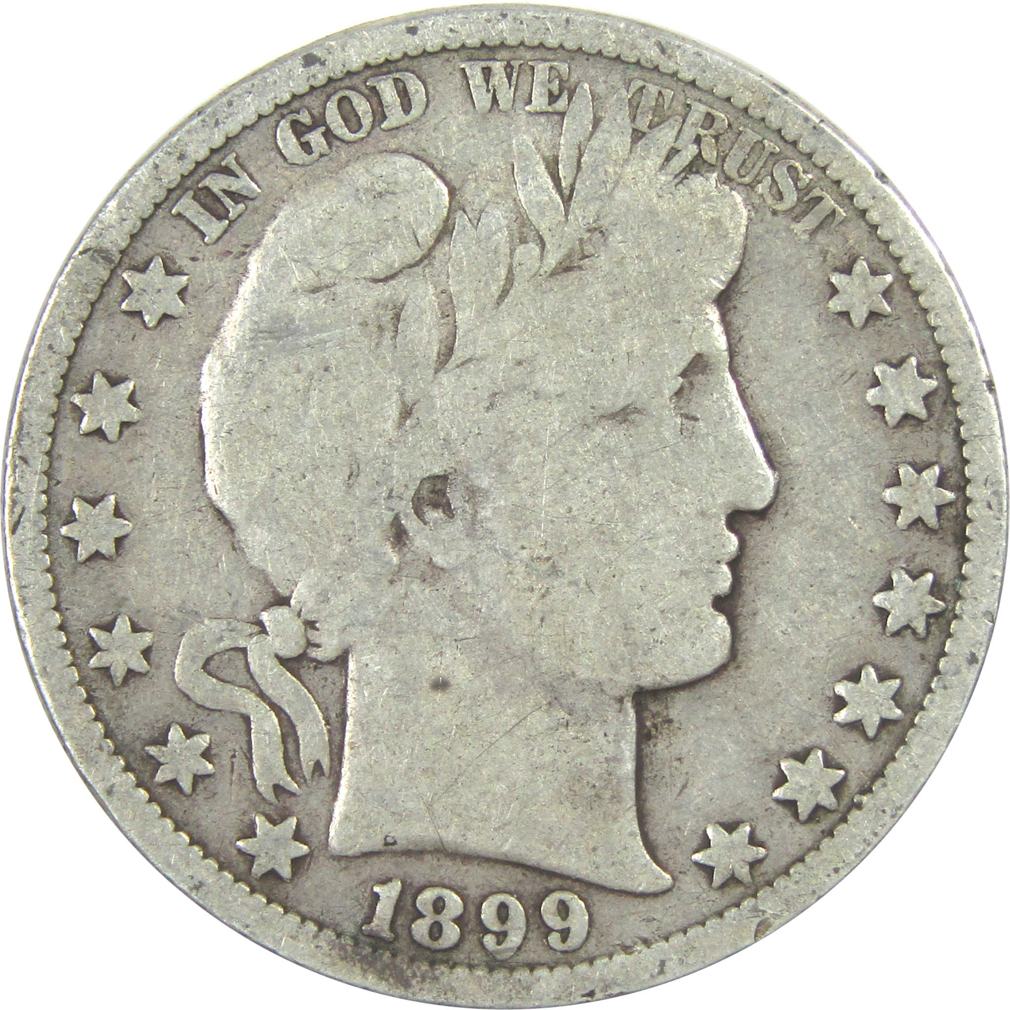 1899 Barber Half Dollar VG Very Good Silver 50c Coin SKU:I15564