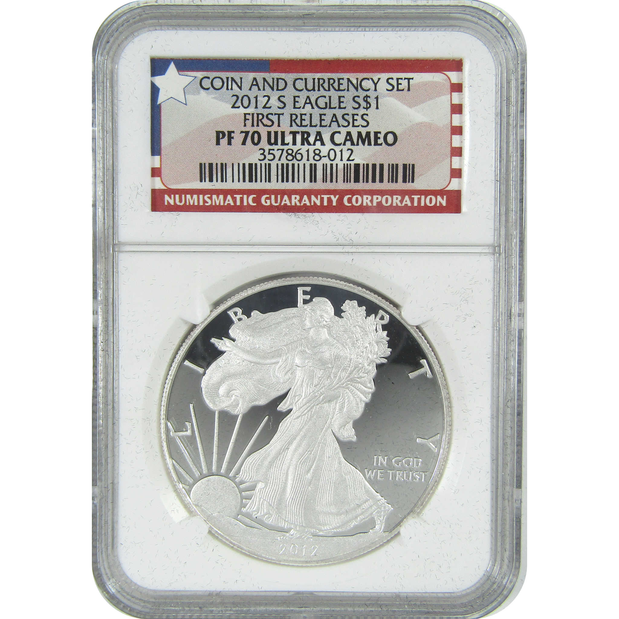 2012 S American Silver Eagle Dollar PF 70 UCAM NGC Proof SKU:CPC9411