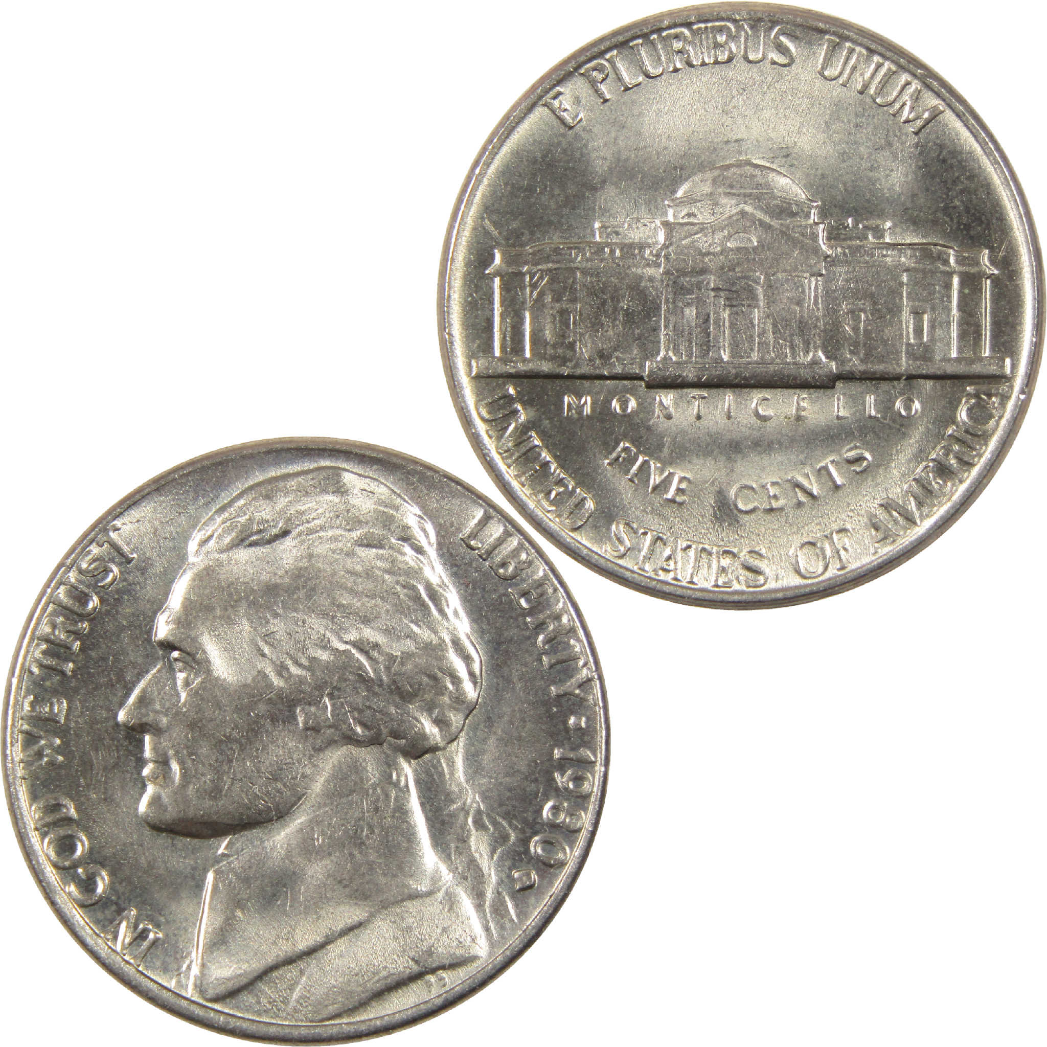 1980 D Jefferson Nickel BU Uncirculated 5c Coin