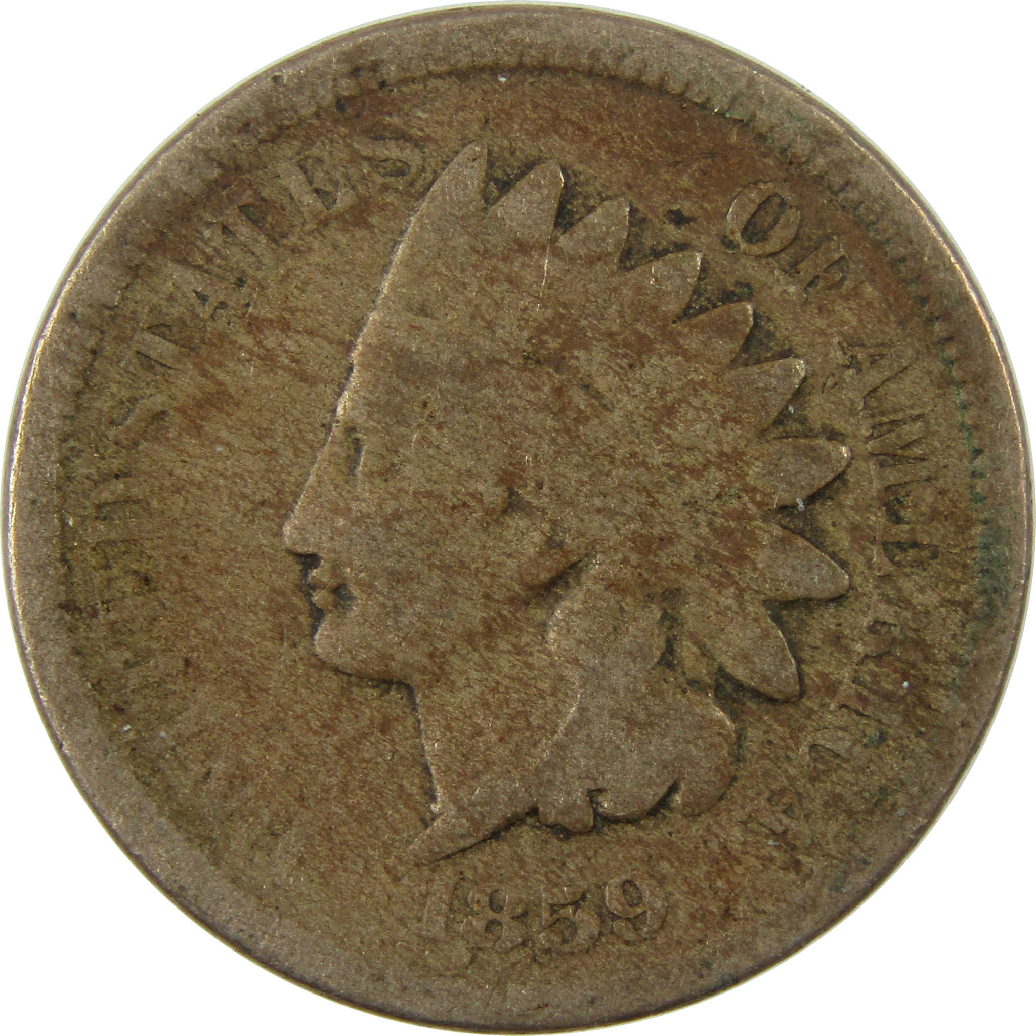 1859 Indian Head Cent AG About Good Penny 1c Coin SKU:CP1288