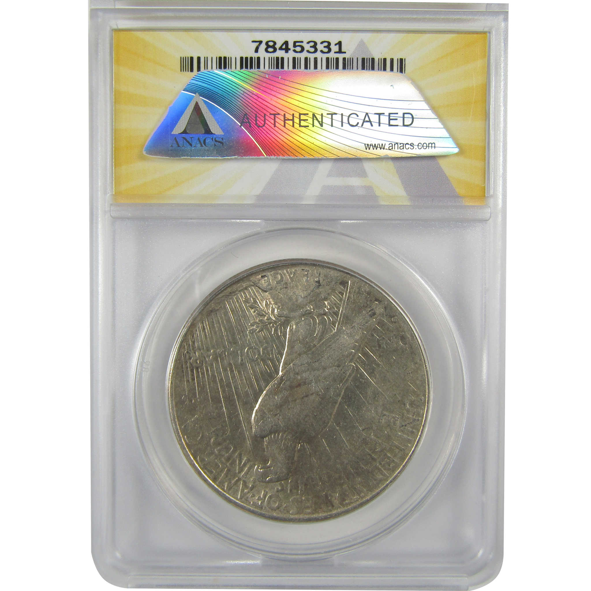 1934 D Peace Dollar AU 50 Details ANACS Silver $1 Coin SKU:I21583