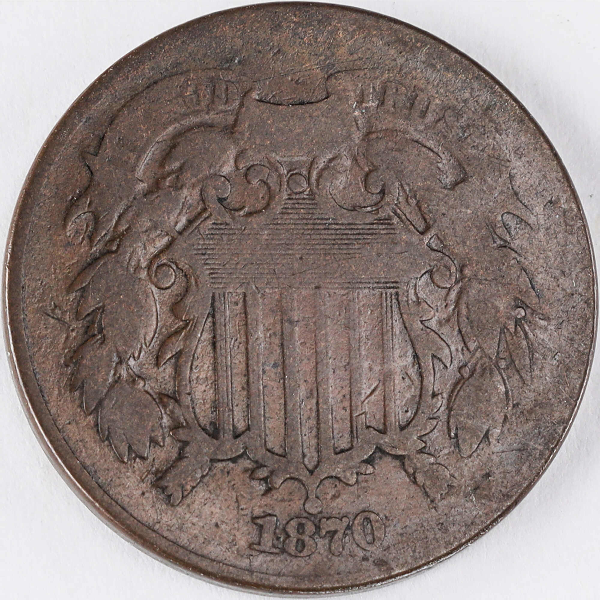 1870 Two Cent Piece AG About Good 2c Coin SKU:I12385