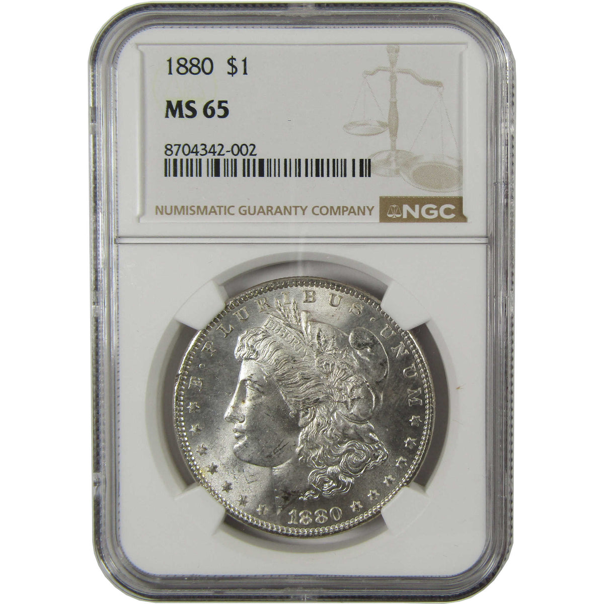 1880 Morgan Silver Dollar MS 65 NGC Uncirculated $1 Coin Collectible - Morgan coin - Morgan silver dollar - Morgan silver dollar for sale - Profile Coins &amp; Collectibles
