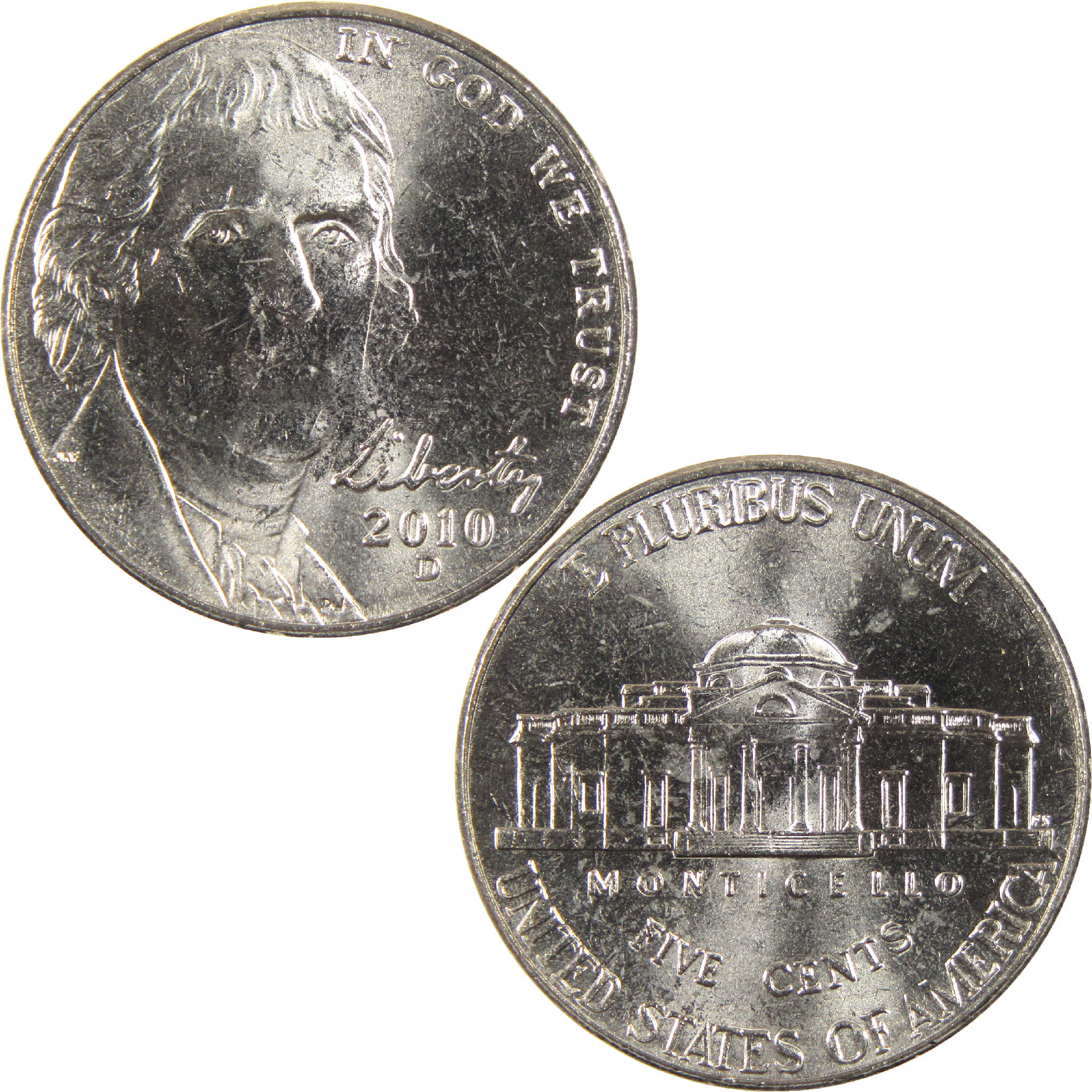 2010 D Jefferson Nickel BU Uncirculated 5c Coin