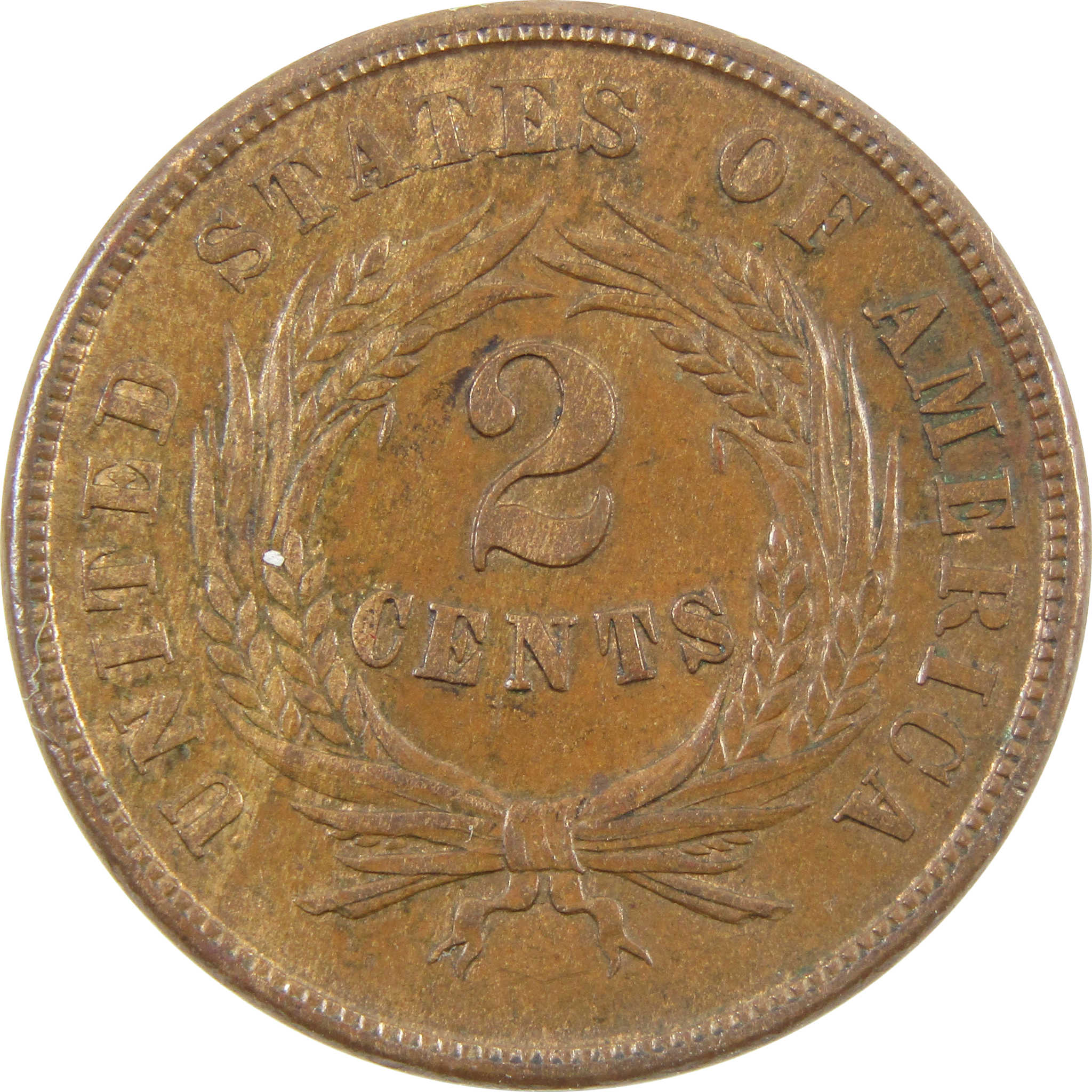 1864 Large Motto Two Cent Piece CH AU 2c SKU:I10666