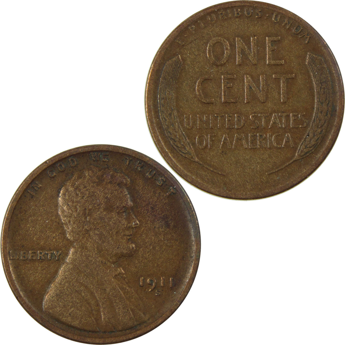 1911 S Lincoln Wheat Cent VF Very Fine Penny 1c Coin SKU:I28641
