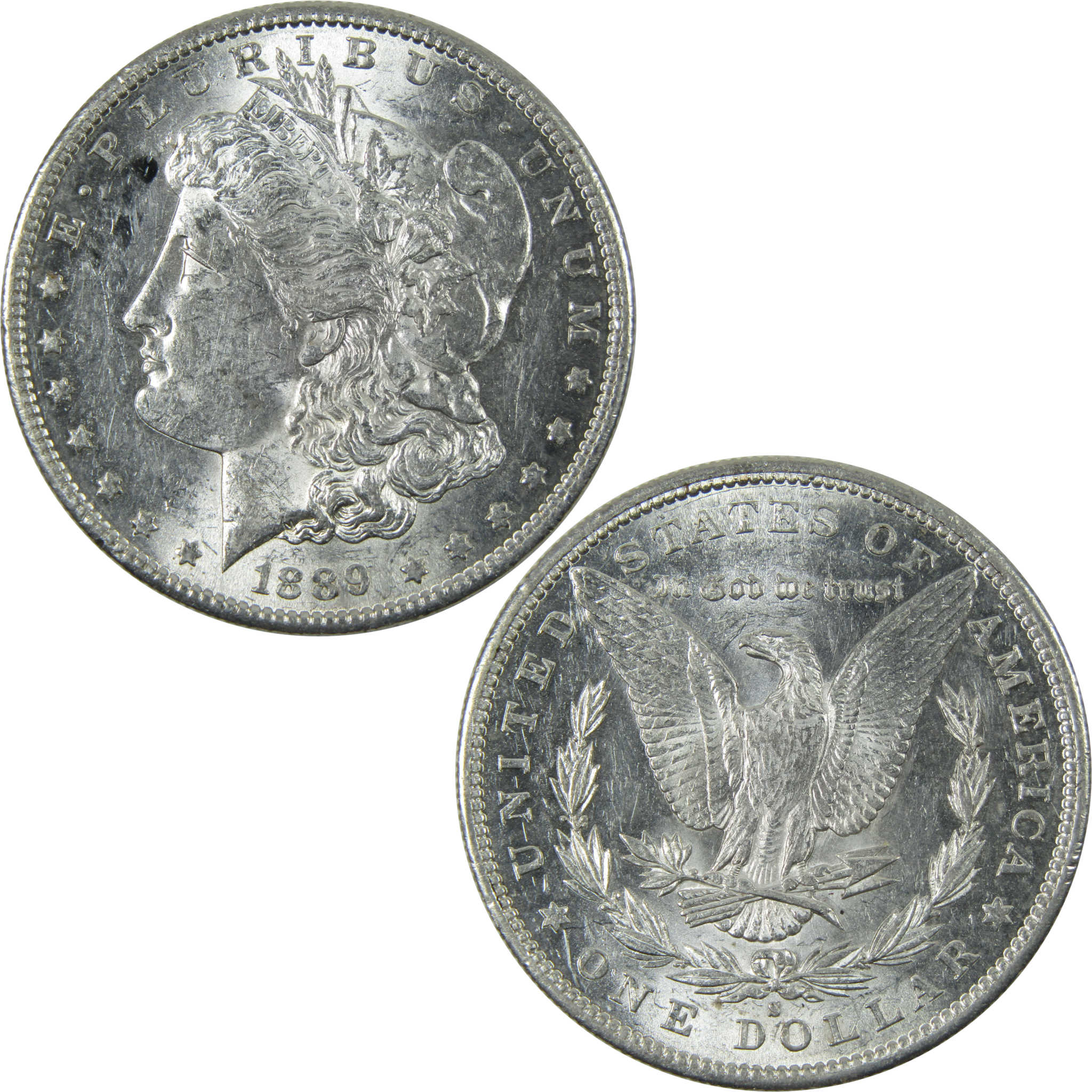 1889 S Morgan Dollar AU About Uncirculated Silver $1 Coin SKU:I14723 - Morgan coin - Morgan silver dollar - Morgan silver dollar for sale - Profile Coins &amp; Collectibles