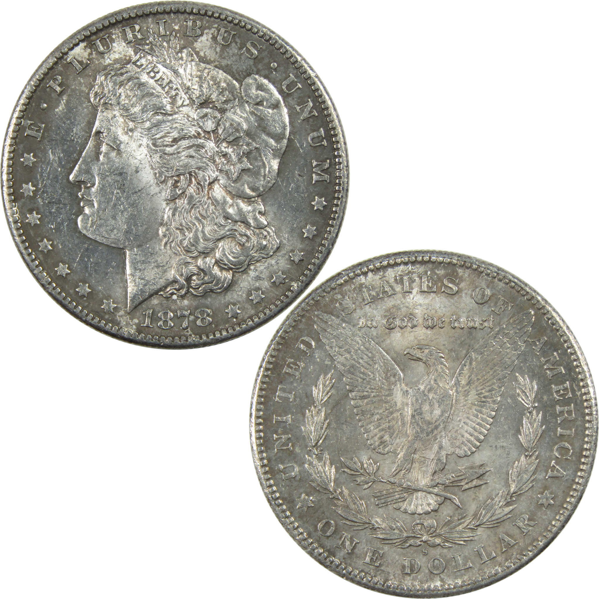 1878 S Morgan Dollar AU About Uncirculated Silver $1 Coin SKU:I11682 - Morgan coin - Morgan silver dollar - Morgan silver dollar for sale - Profile Coins &amp; Collectibles