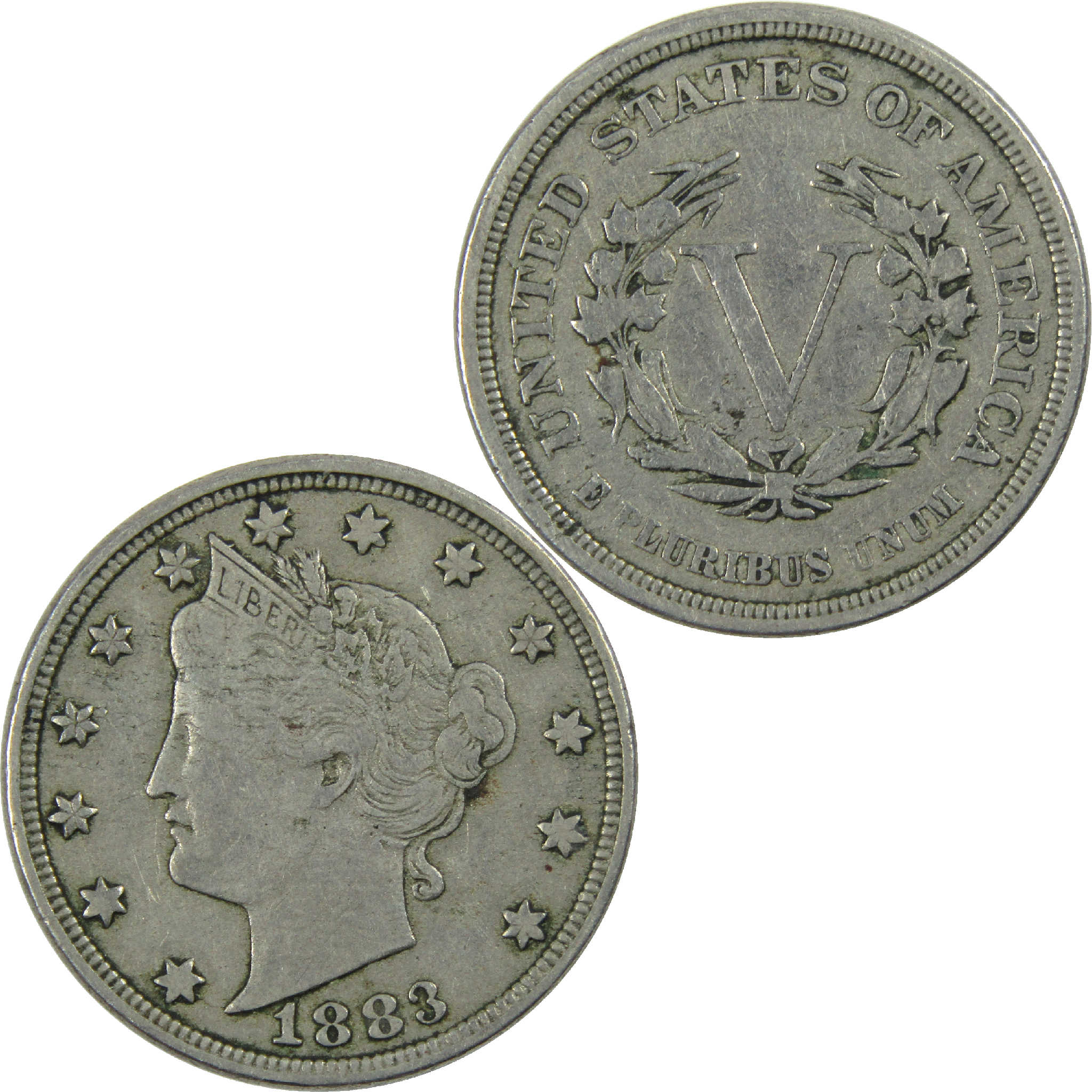 1883 No Cents Liberty Head V Nickel VF Very Fine 5c Coin SKU:I12148