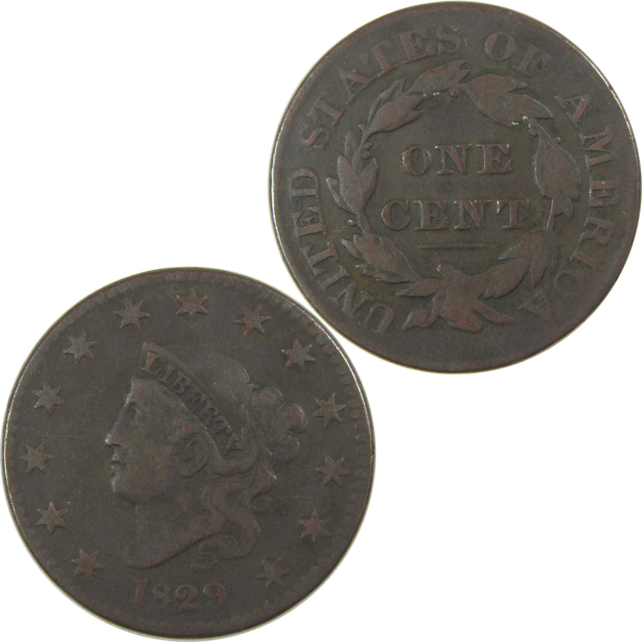 1829 Large Letters Coronet Head Large Cent VG Very Good SKU:CPC0786