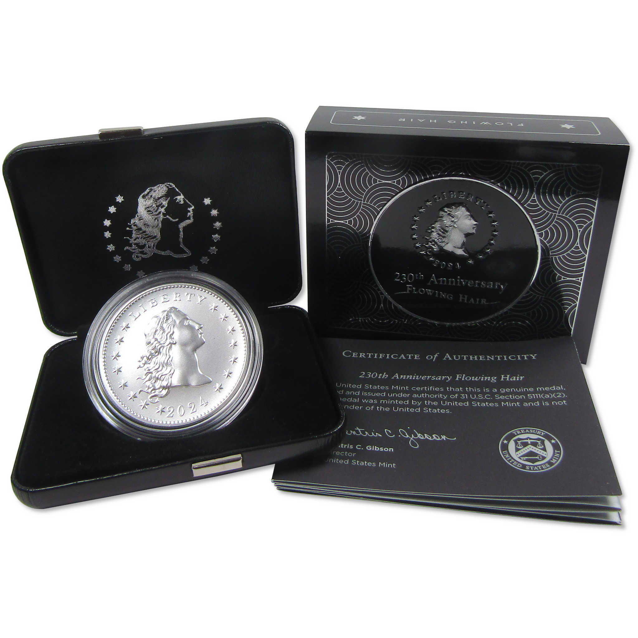 2024 Flowing Hair 230th Anniversary 1 oz Silver Medal OGP SKU:OPC202