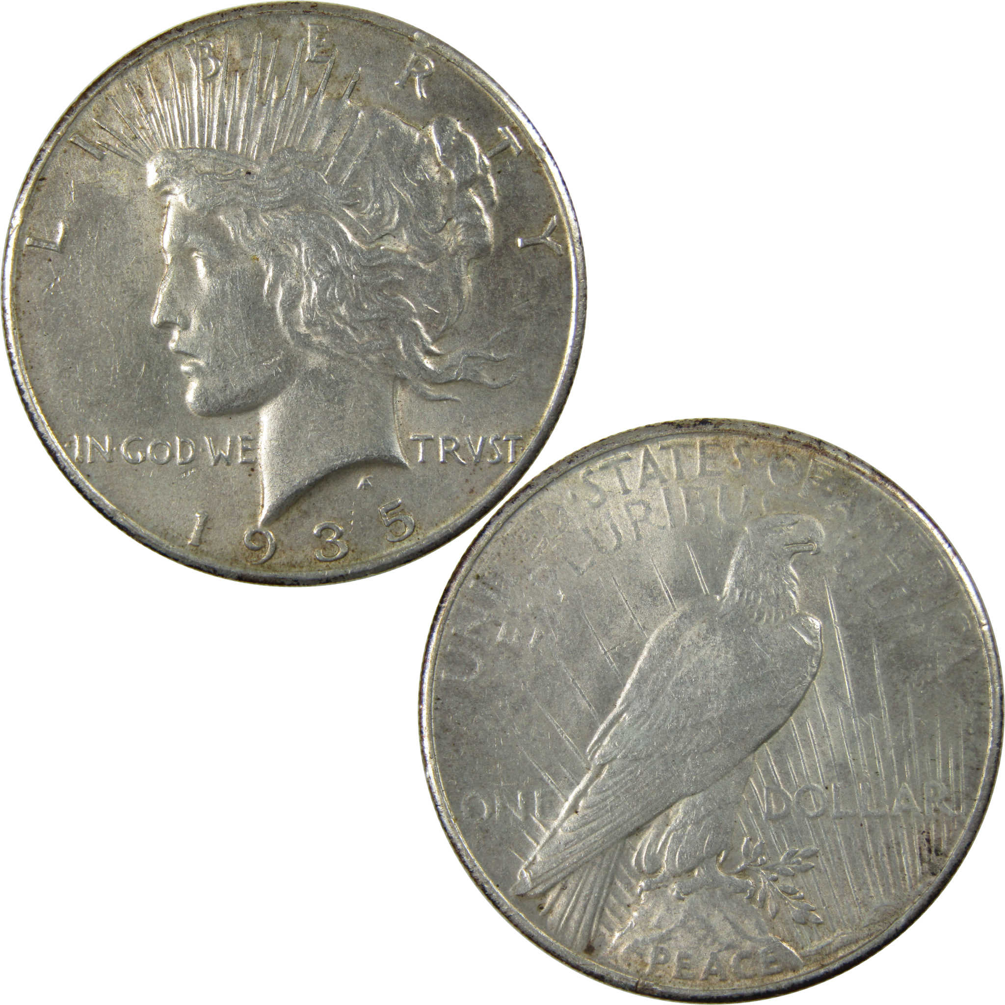 1935 Peace Dollar AU About Uncirculated Silver $1 Coin SKU:I23727