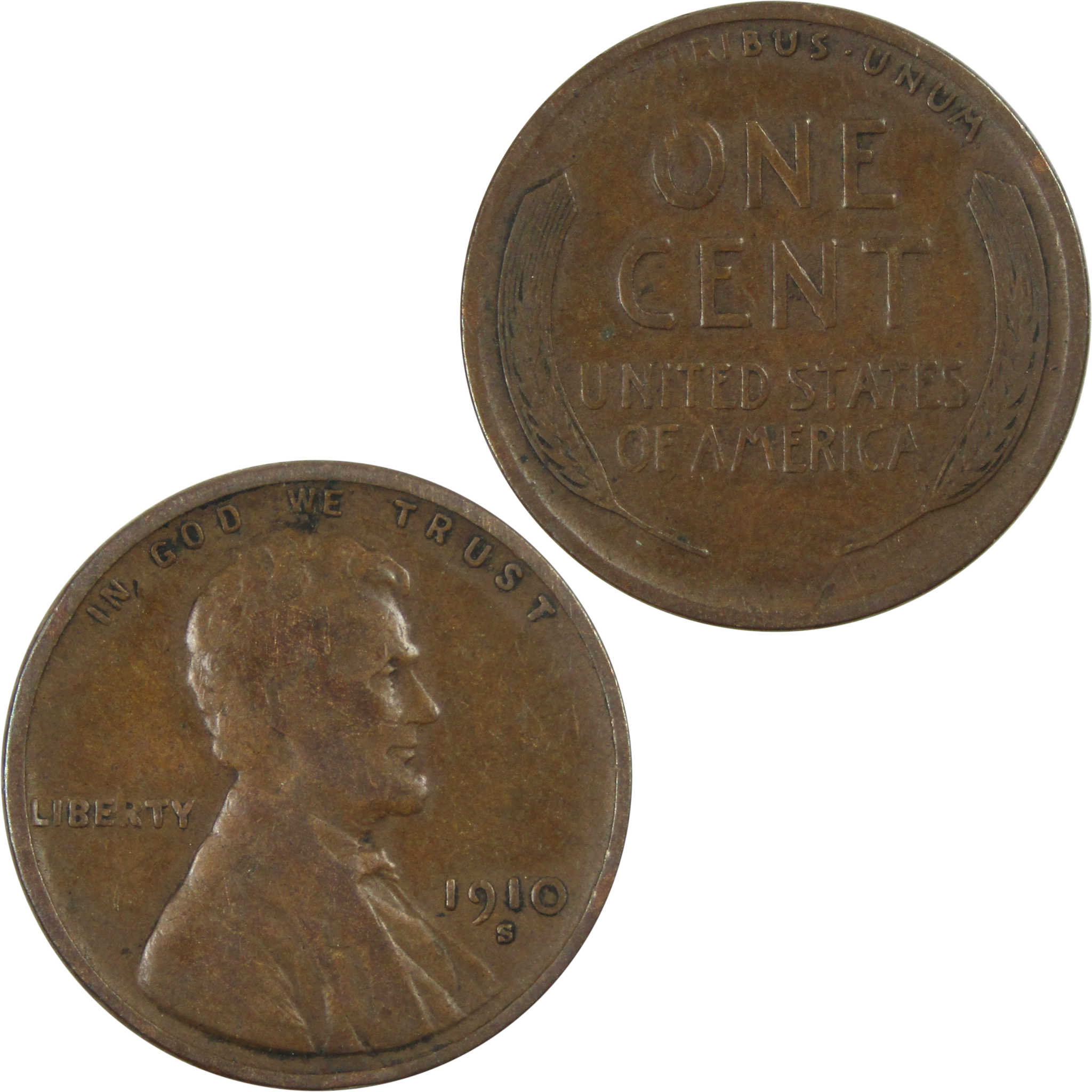 1910 S Lincoln Wheat Cent VF Very Fine Penny 1c Coin SKU:I14351