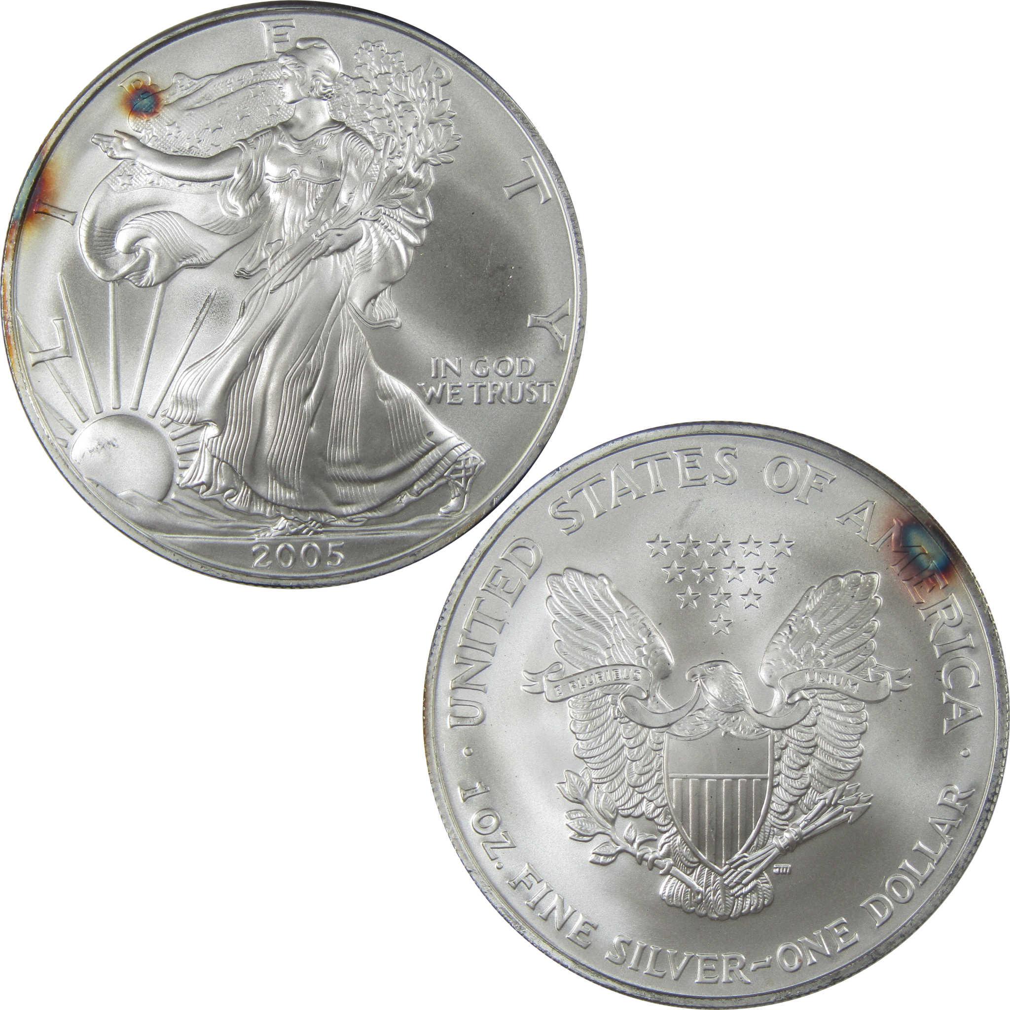 2005 American Silver Eagle Uncirculated Bullion Toned SKU:I24265