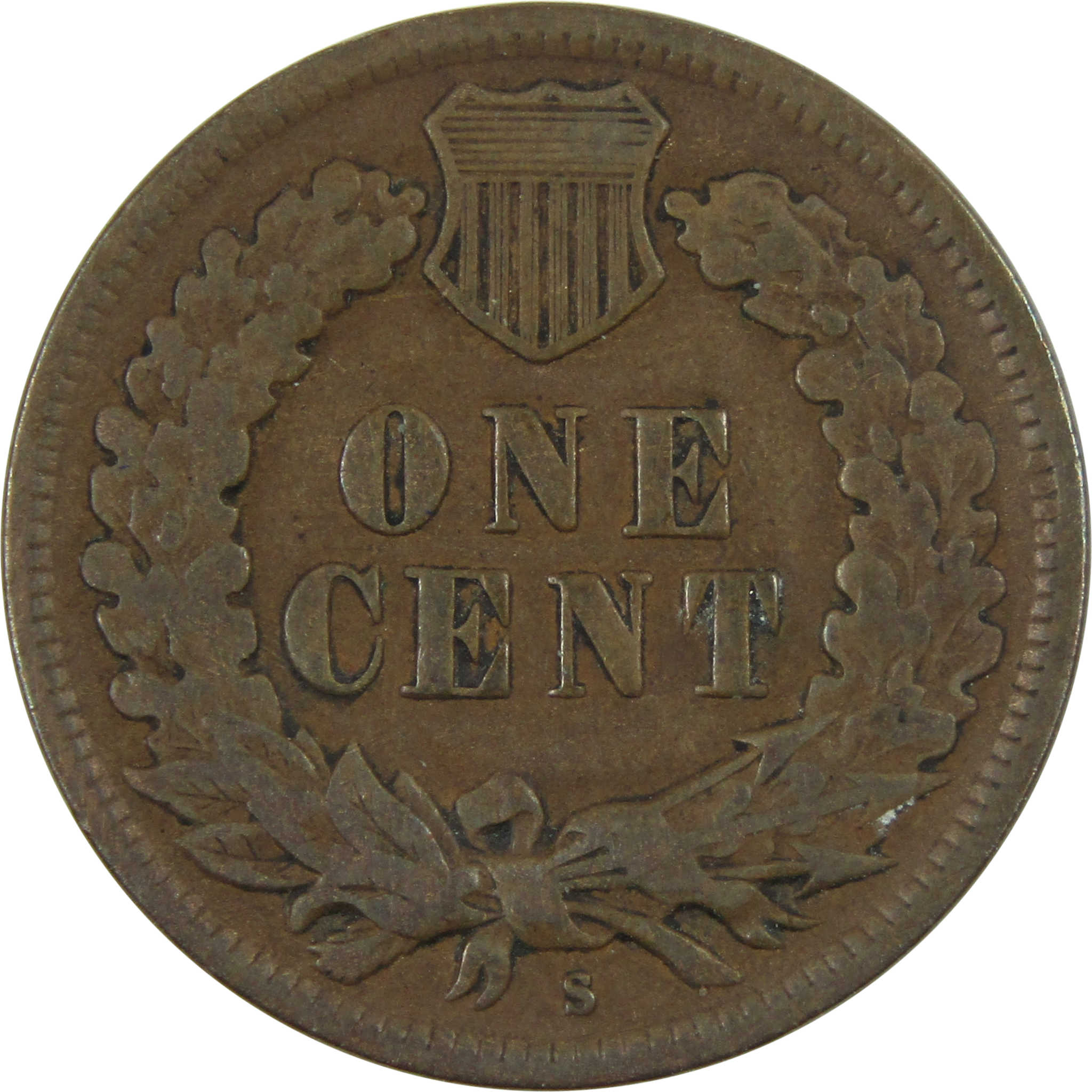 1908 S Indian Head Cent F Fine Penny 1c Coin SKU:I14763