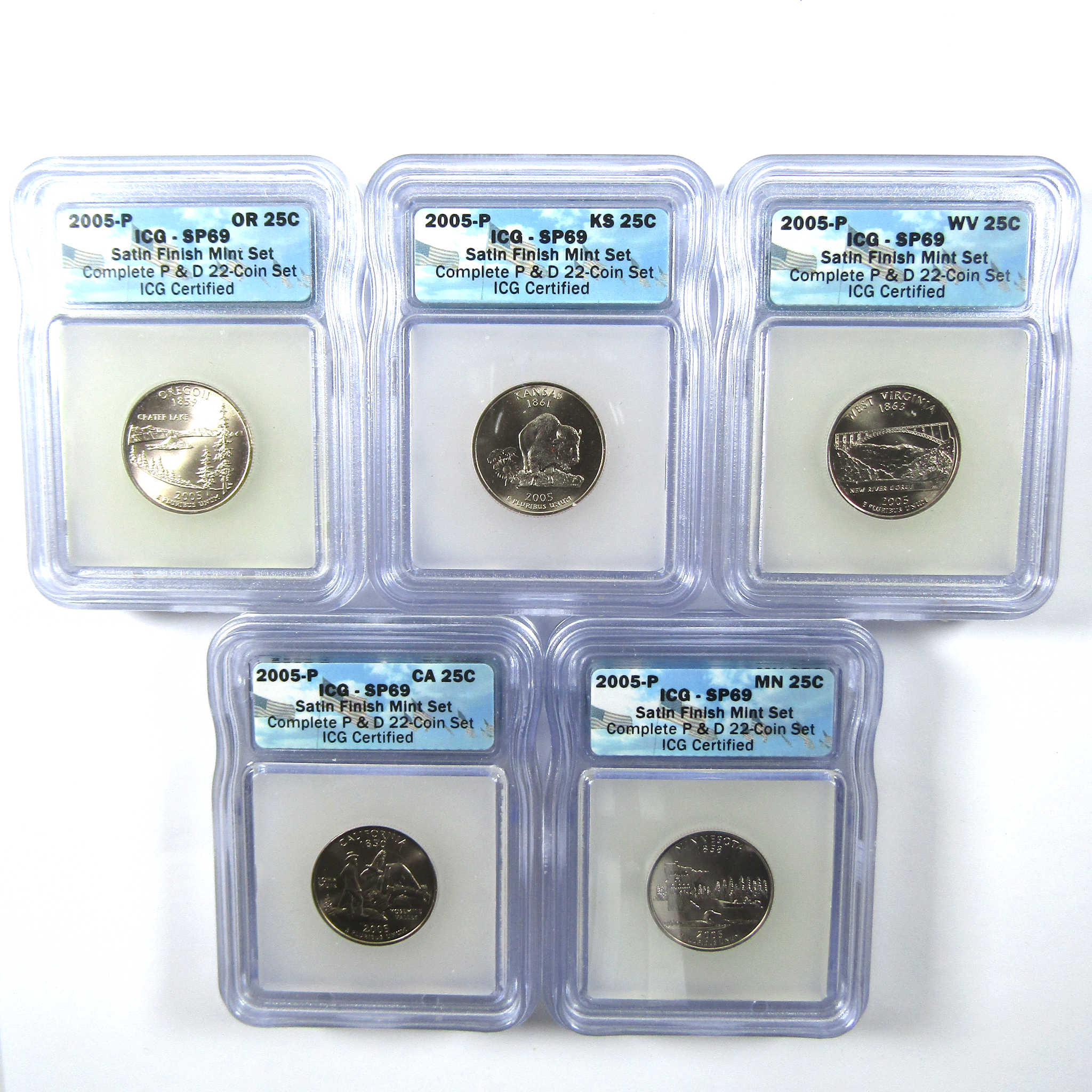 2005 Satin Finish U.S Uncirculated Mint Set SP 69 ICG SKU:CPC6628