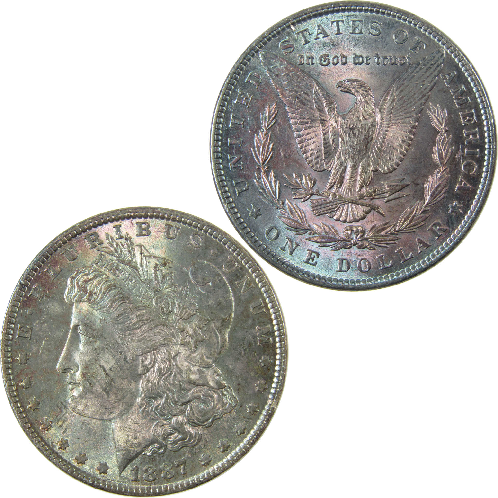 1887 Morgan Silver Dollar AU About Uncirculated Toned SKU:CP1627