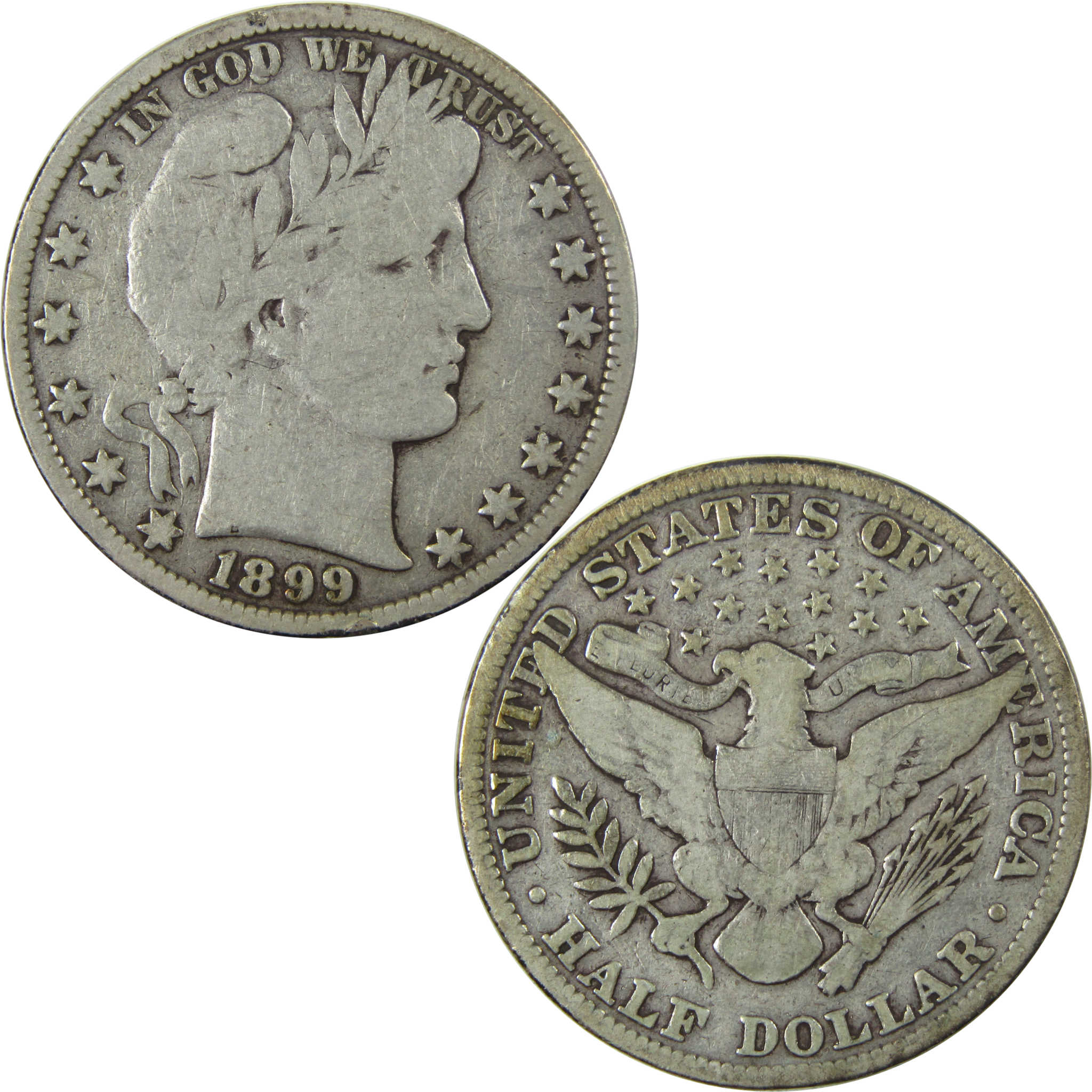 1899 Barber Silver Half Dollar VG Very Good 50c Coin SKU:I25961